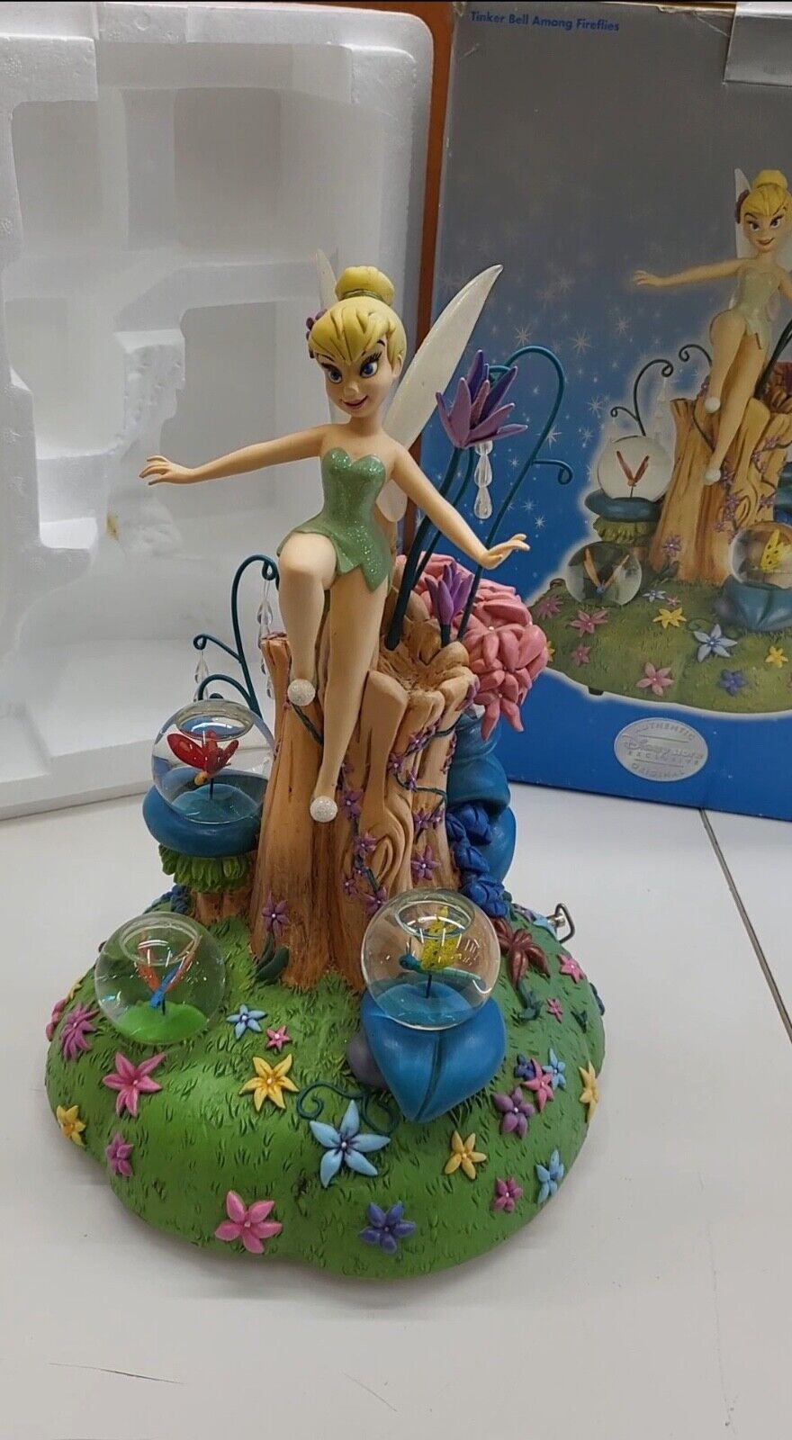 The Disney Store\'s Tinkerbell Among Fireflies Snowglobe Music Box-BOXED