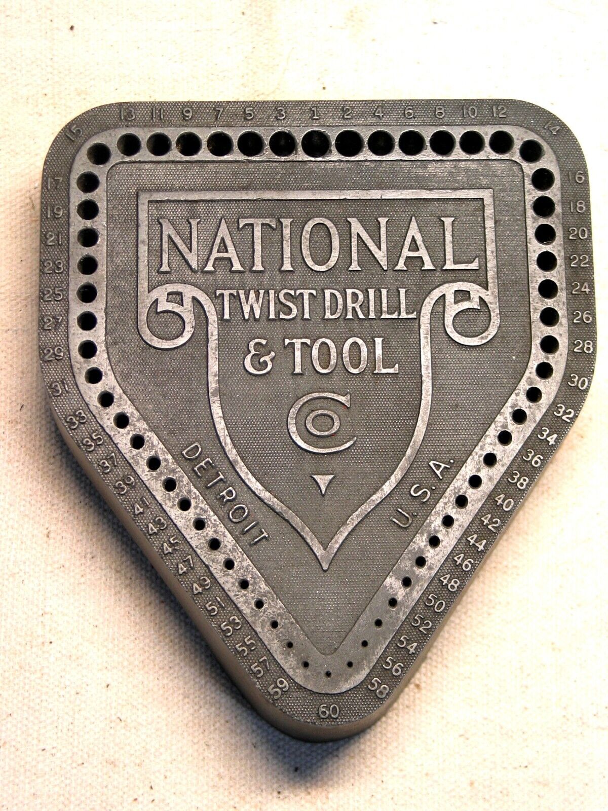 Vintage National Twist Drill & Tool Co. 1 - 60 Drill Bit Index Stand