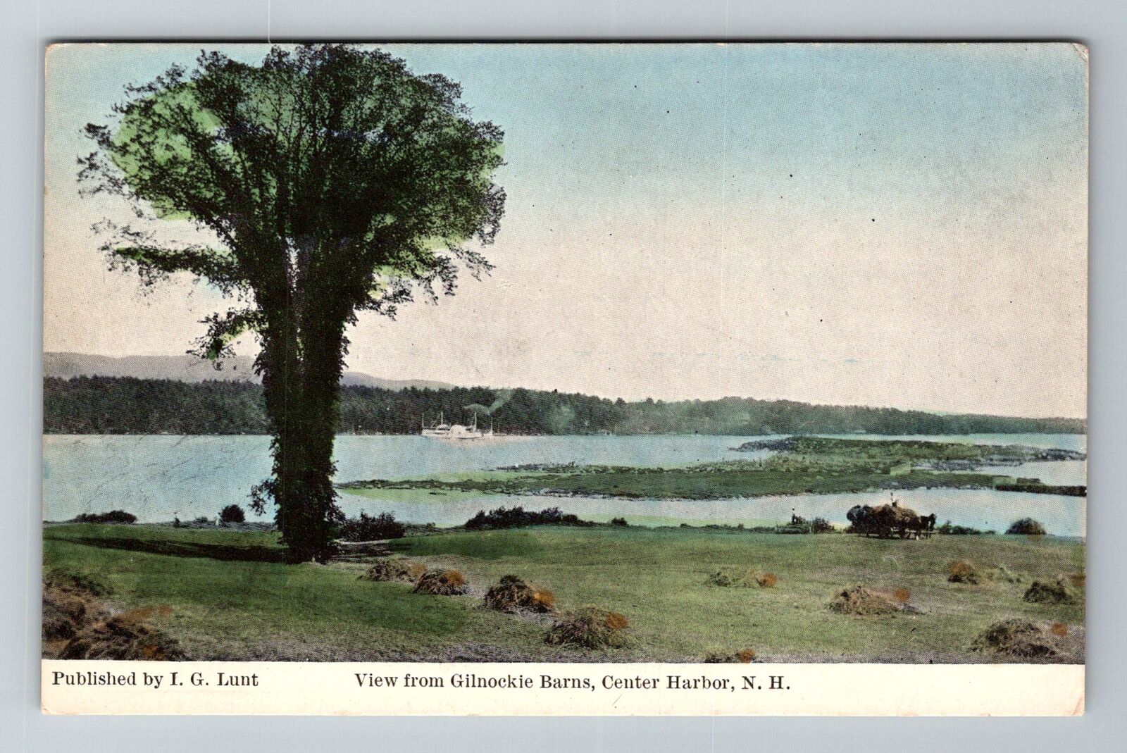 Center Harbor NH-New Hampshire, Gilnockie Barns, Antique, Vintage Postcard