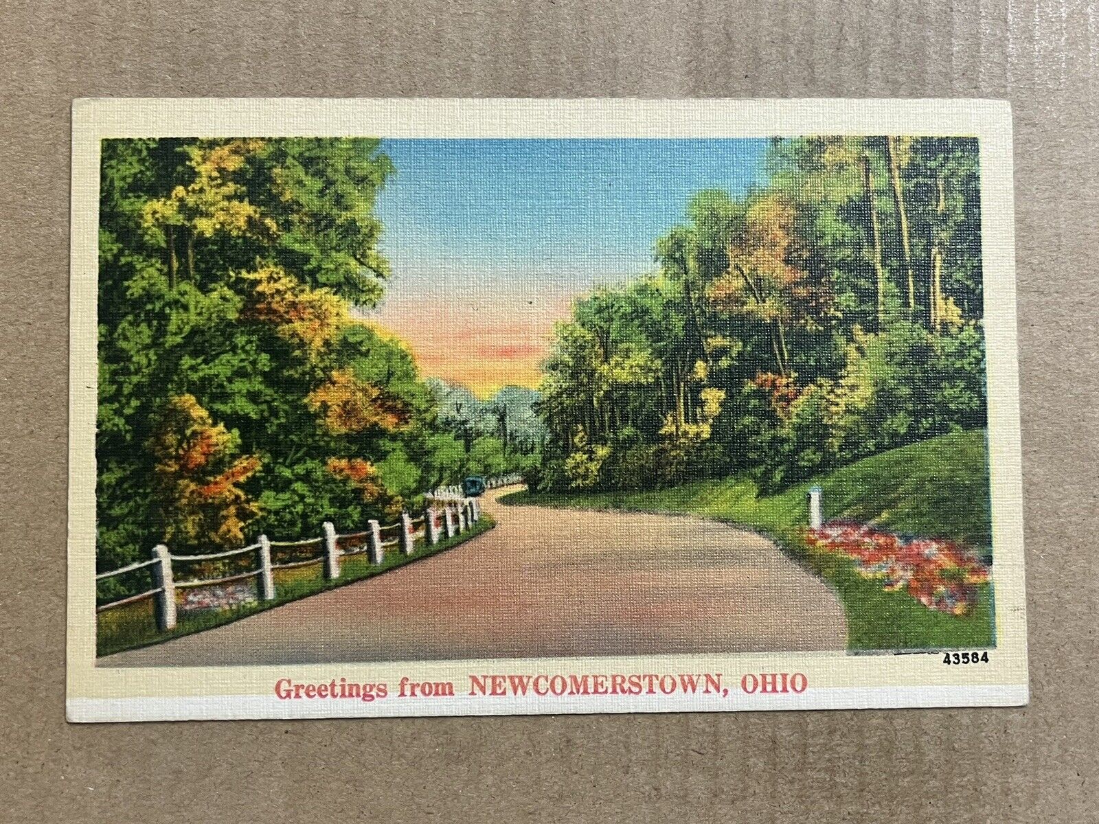 Postcard Newcomerstown OH Ohio Scenic Country Road Greetings Vintage PC