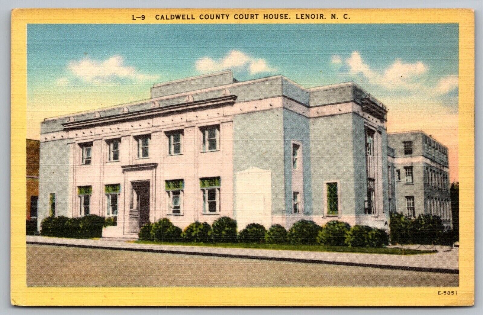 Caldwell County Court House Lenoir North Carolina Street View Vintage Postcard
