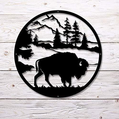 American Bison Metal Sign - Buffalo Sign - Entrance Decor - Farmhouse Decor 