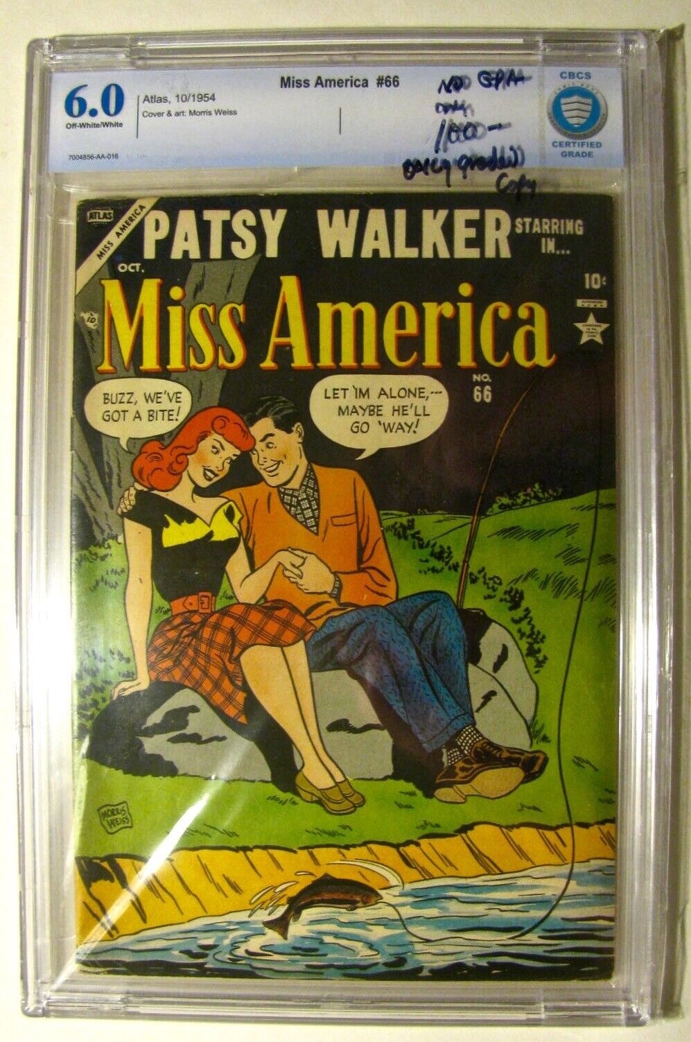 Miss America #66 (Atlas Oct. 1954) CBCS 6.0 OW to WHITE Pages 