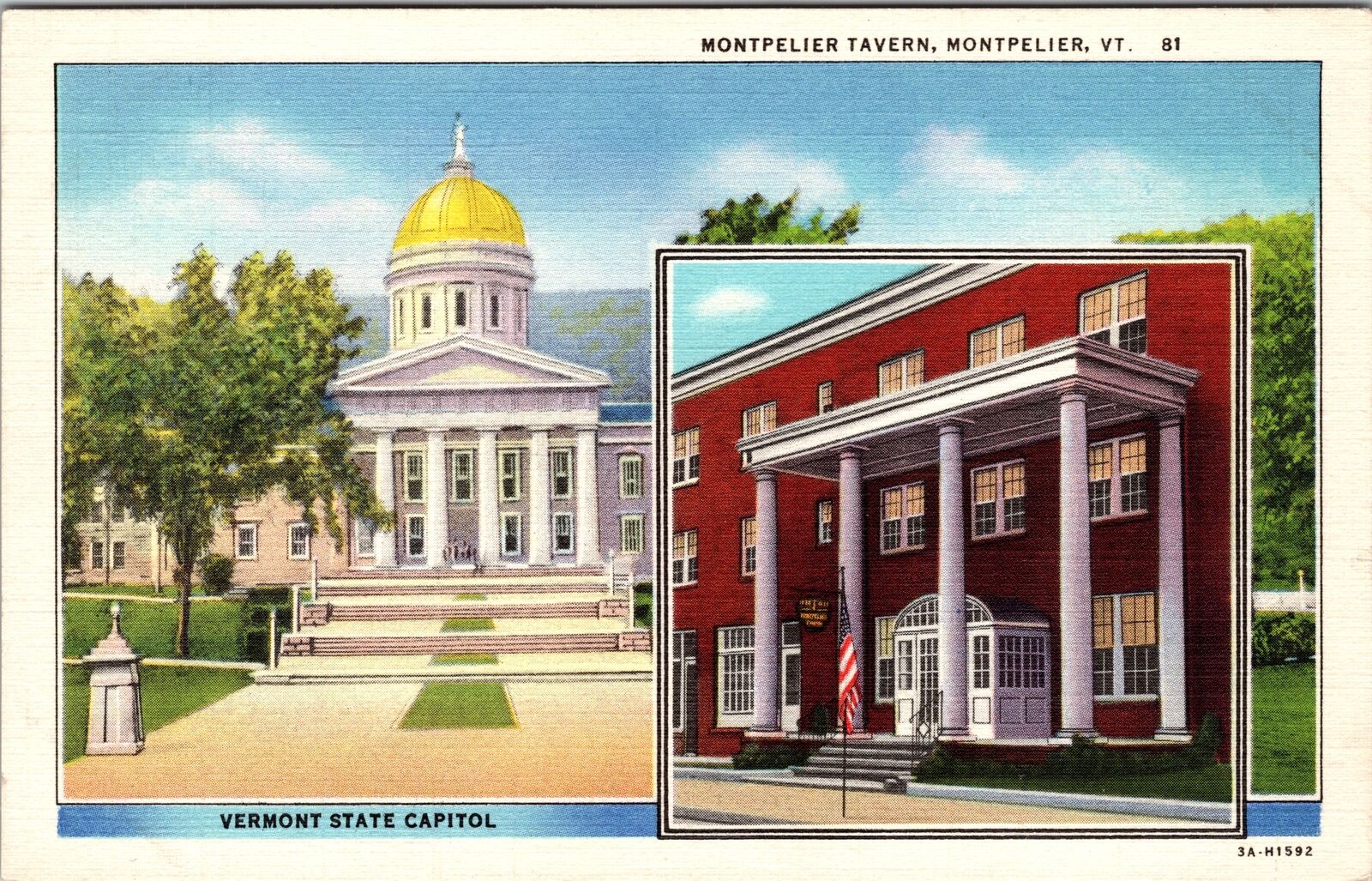 Montpelier VT-Vermont, Montpelier Tavern, Vintage Postcard