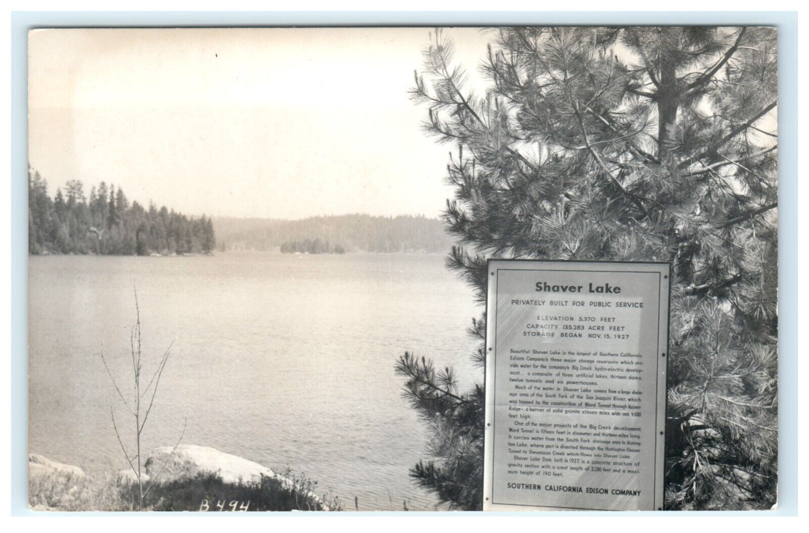 Shaver Lake CA California Kodak RPPC Postcard