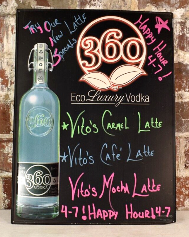Vintage Eco 360 Luxury Vodka Metal Bar Sign 18