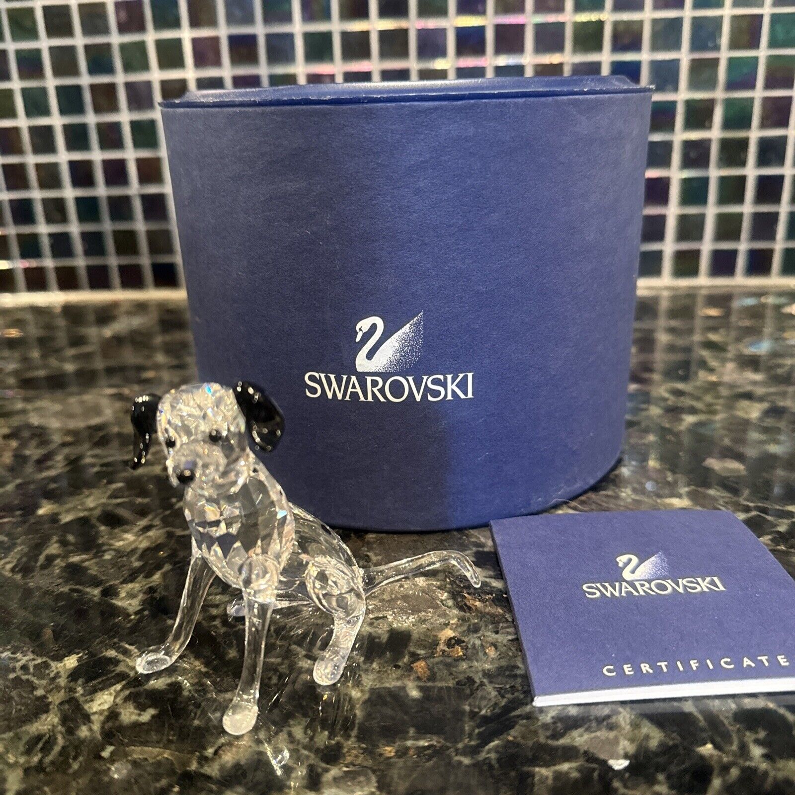 Swarovski Crystal Dalmatian Mother Dog Figurine 628948 w/Box & Cert MINT NEW A1
