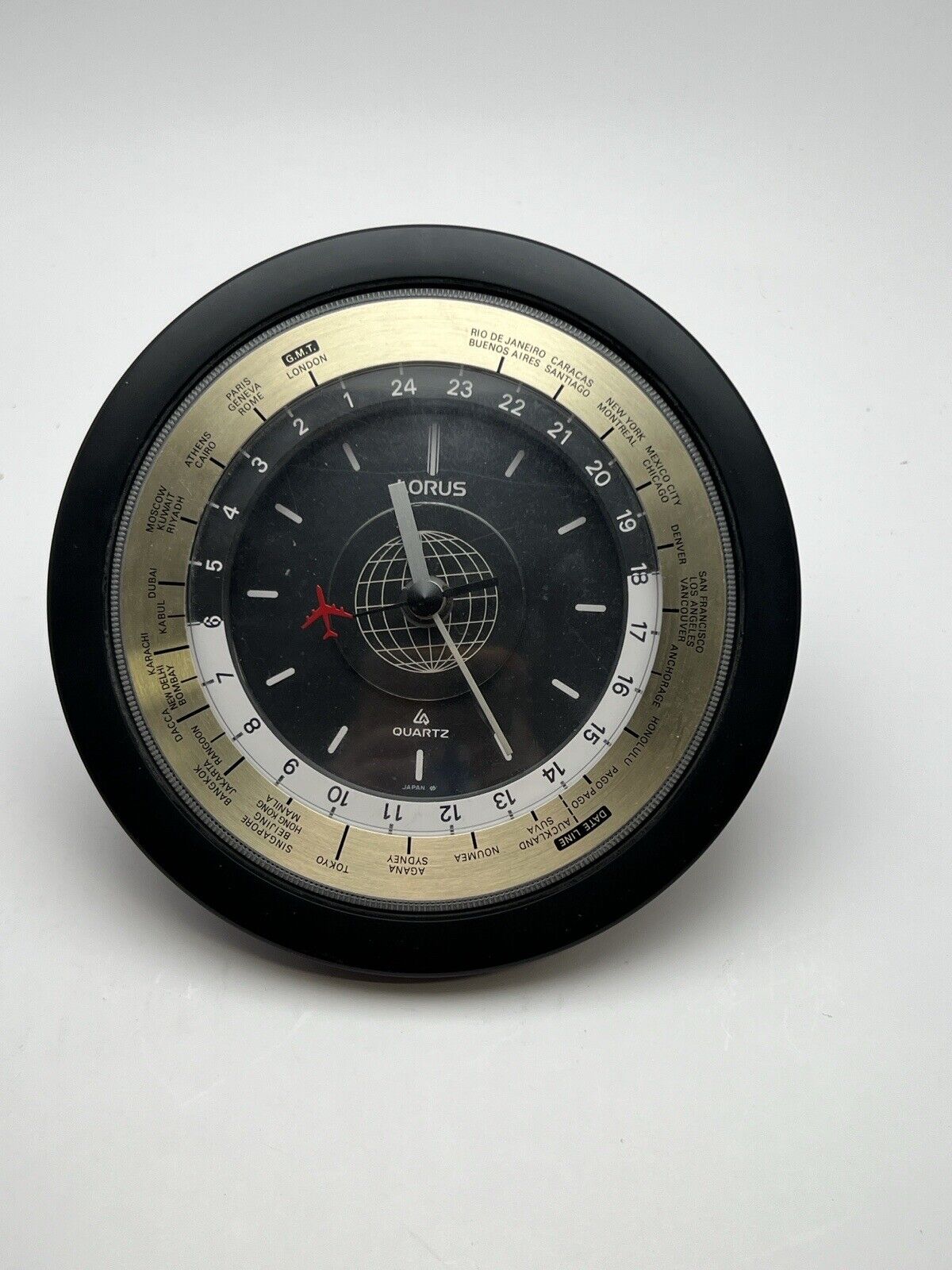 Vintage Lorus World Time Clock W/ Airplane Second Hand Made In Japan See Video