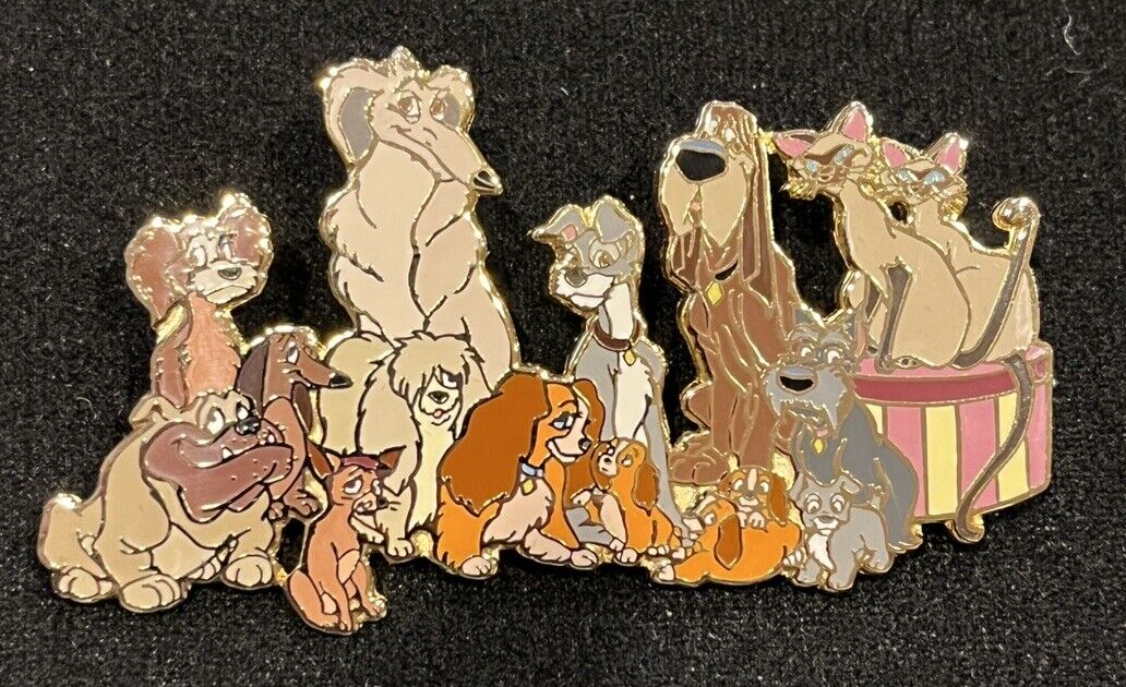 Disney Pin Lot Auctions P.I.N.S  Lady and the Tramp Cast Jumbo Dogs Jock LE 100