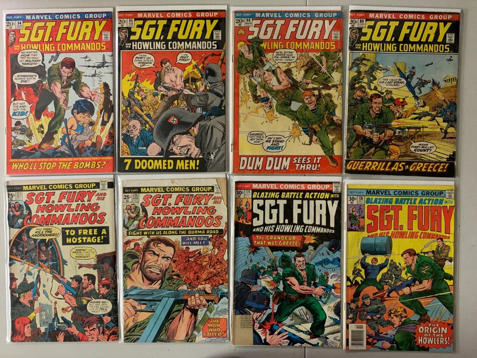 Sgt. Fury and His Howling Commandos bronze-age lot #94-166 21 diff (1972-81)