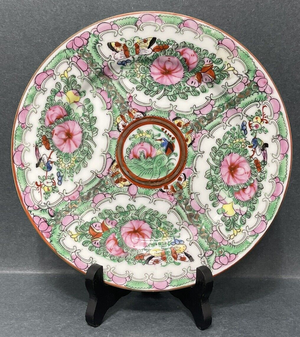 Vintage Handpainted Floral Butterfly Japanese Porcelain Plate
