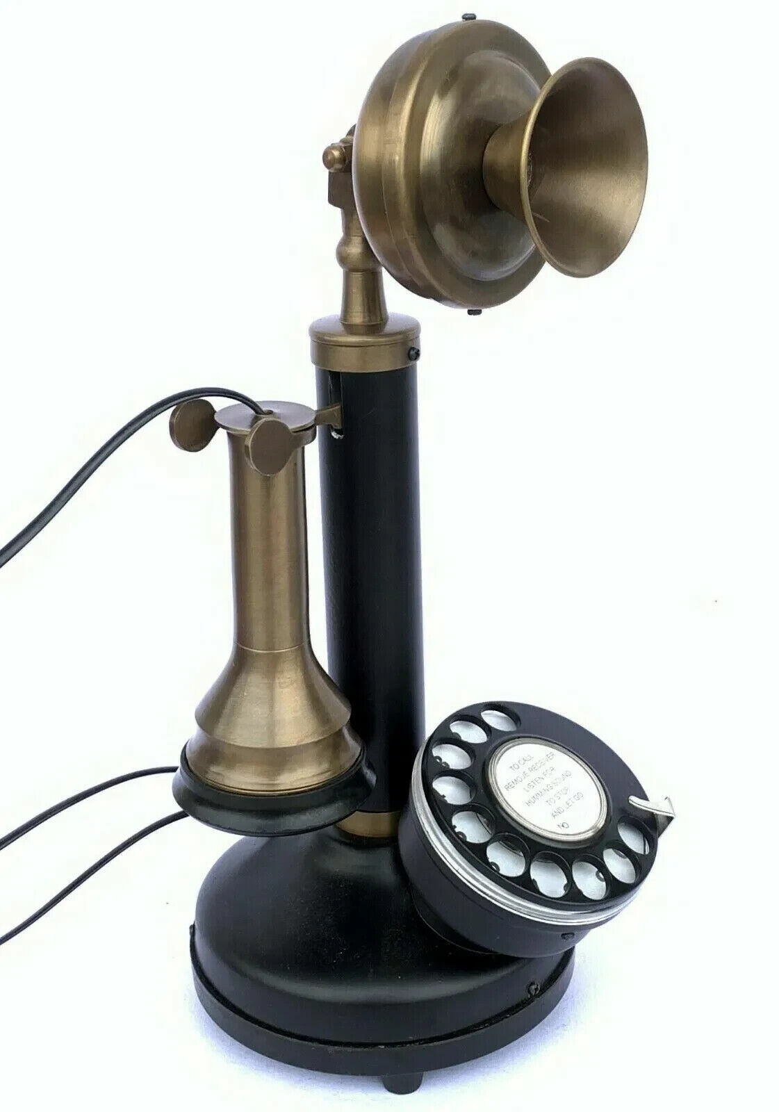 Antique Replica Vintage Style Rotary Dial Candlestick Working Desk Telephone