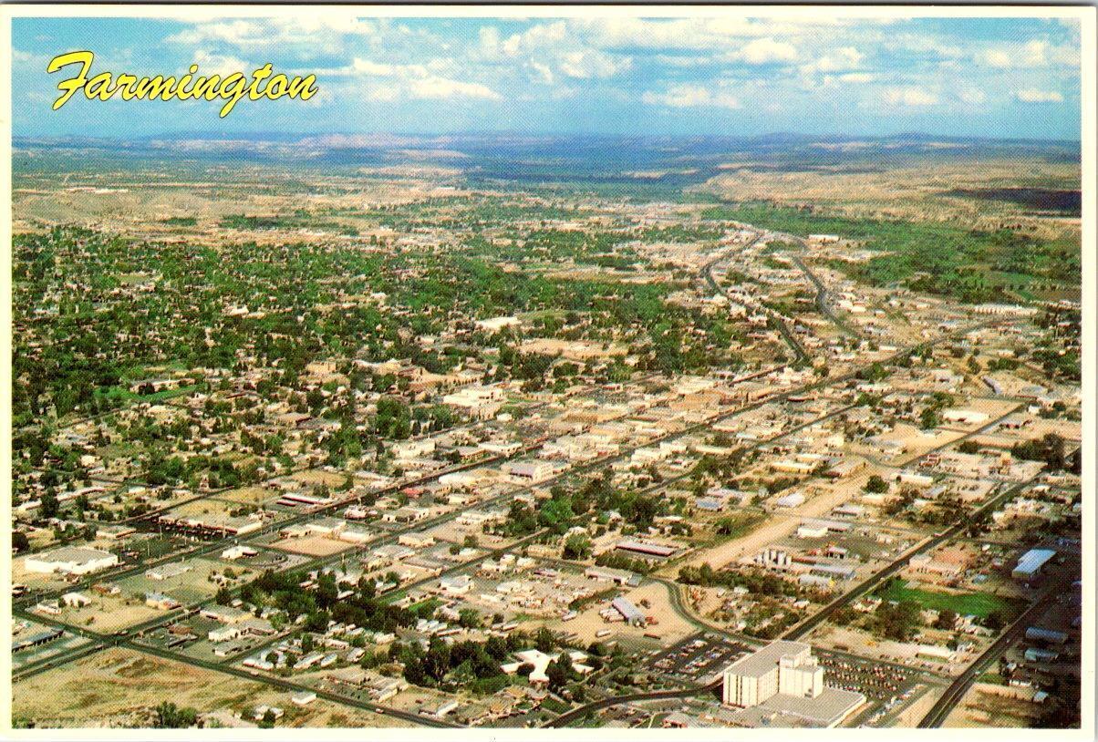 Farmington, NM New Mexico  BIRD'S EYE VIEW San Juan County VINTAGE 4X6 Postcard