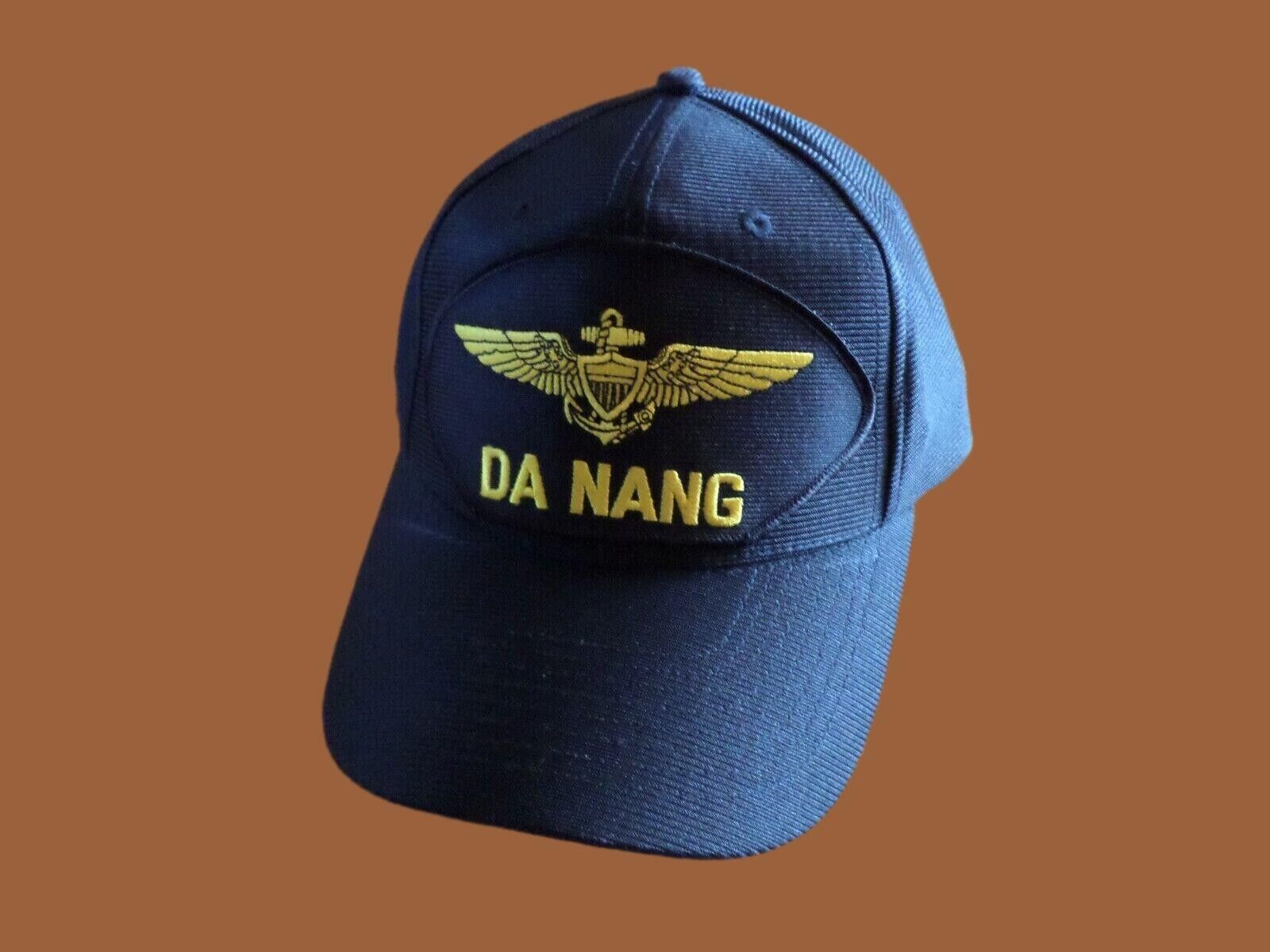 DA NANG HAT WITH GOLD NAVY PILOT WINGS U.S MILITARY OFFICIAL BALL CAP U.S.A MADE