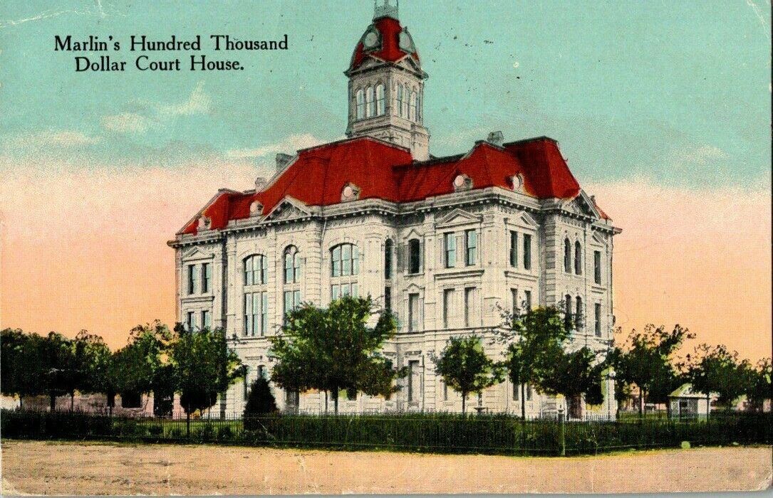 1916. MARLIN, TX. COURT HOUSE. POSTCARD RR2