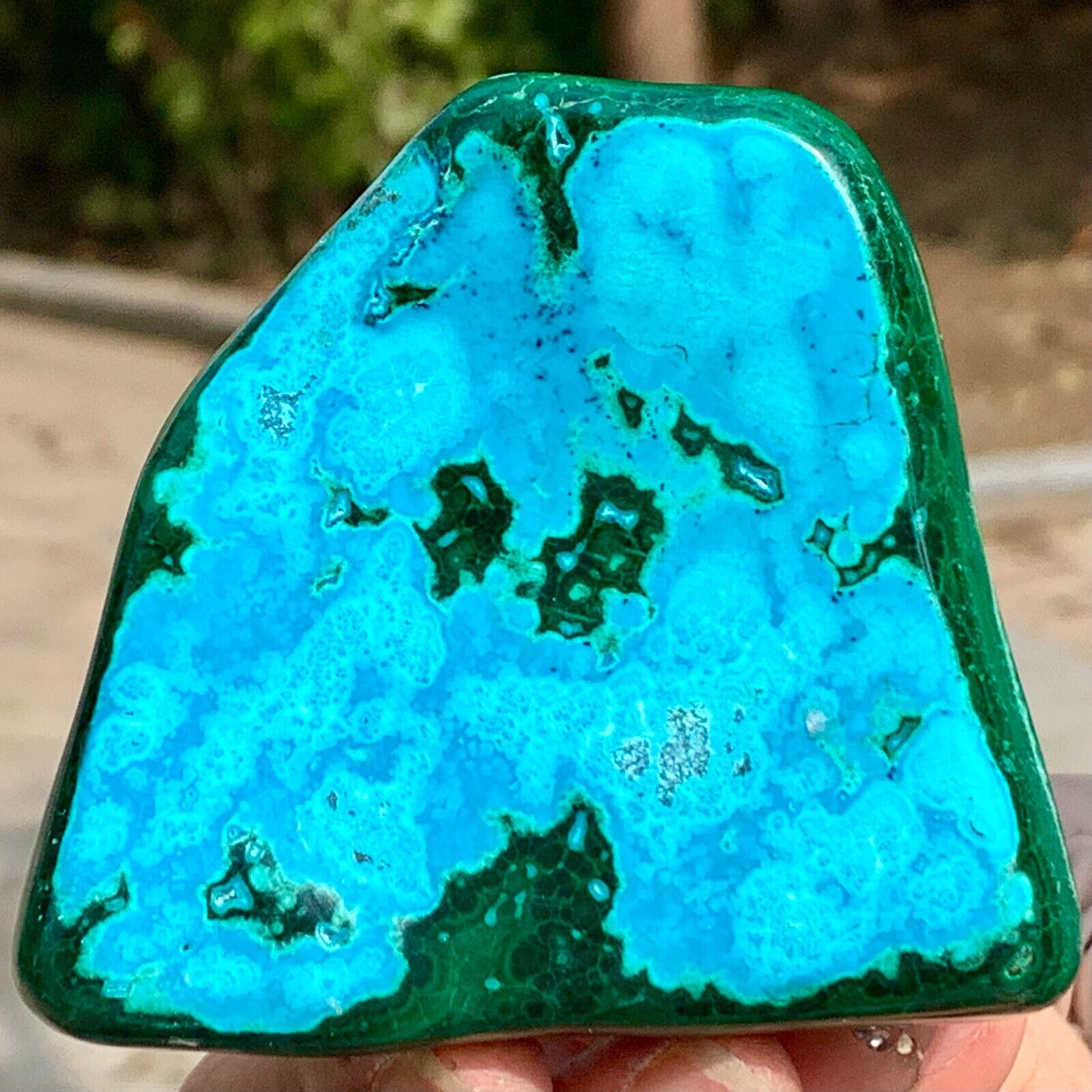 205G Natural Chrysocolla/Malachite transparent cluster rough mineral sample
