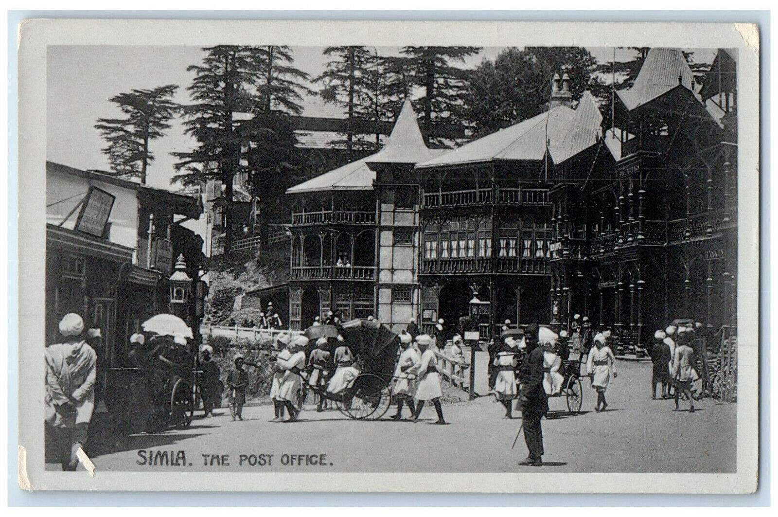 c1930's Post Office Simla Himachal Pradesh India Vintage RPPC Photo Postcard