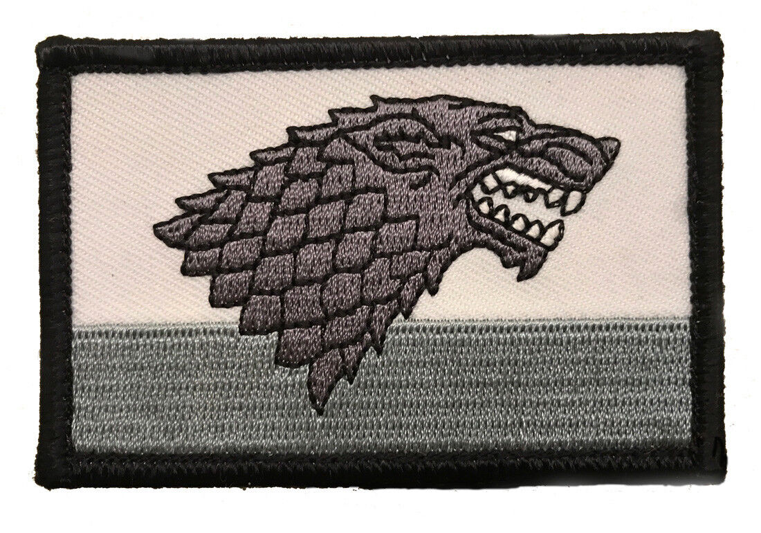 Game of Thrones House Stark Morale Hook Fastener Patch (3.0 X 2.0) 
