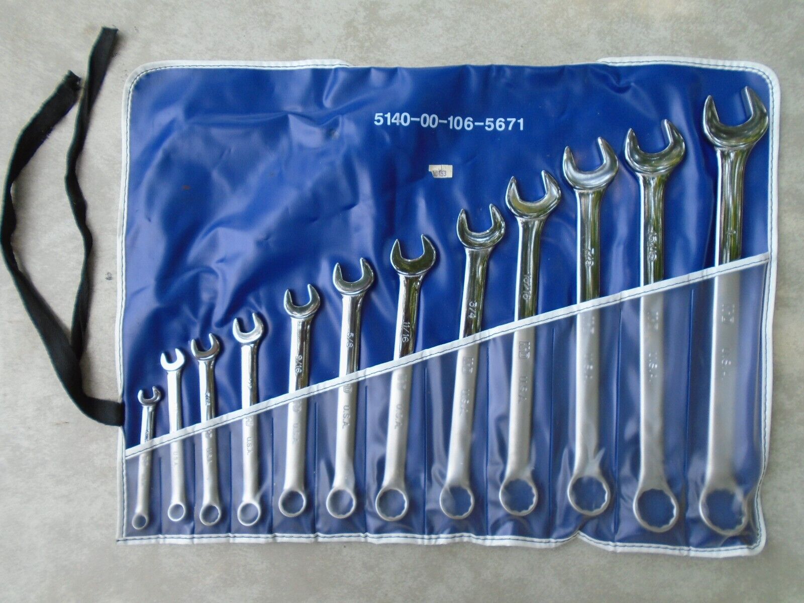 K-D Tools USA 12-Piece SAE Combination Chrome Wrench Set w/ Pouch 5/16\