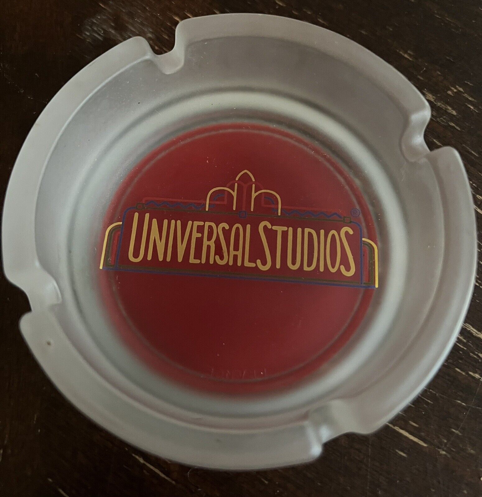 Universal Studios Ashtray Frosted Glass Vintage Cigarette Holder
