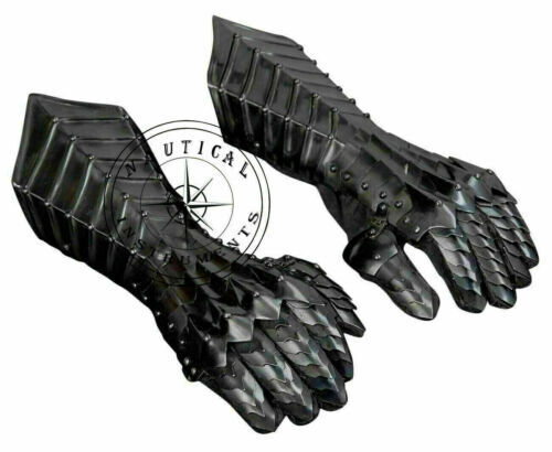 Vintage 18GSteel Medieval Knight Gauntlets Gothic Gauntlet Gloves Halloween Gift