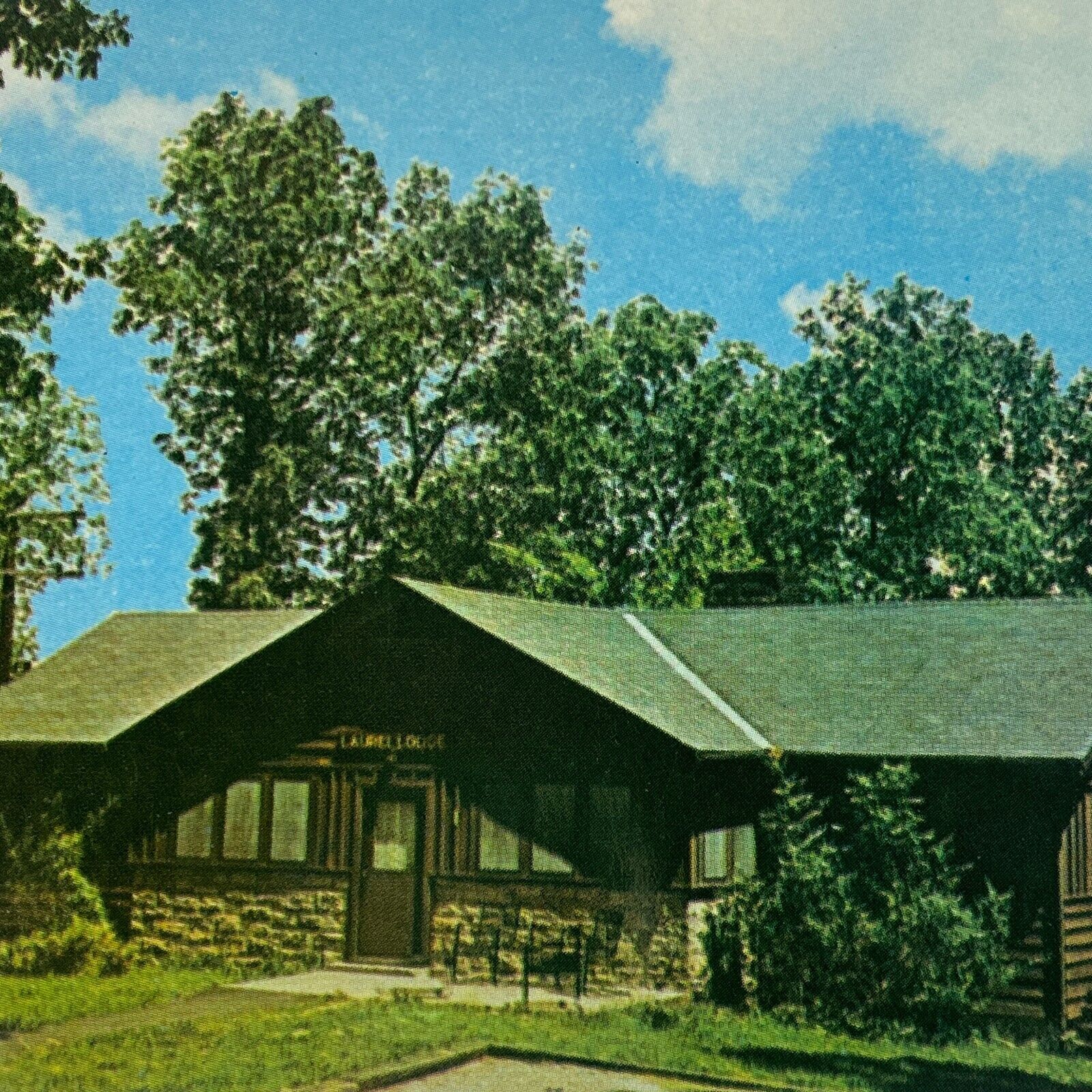 Zaleski OH Ohio Postcard Lake Hope State Park Laurel Lodge