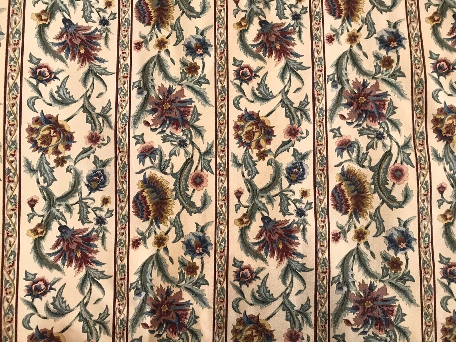 1990’s Rectella Teal/Purple/Green Thistles Ivory Brushed Cotton FQ 22x22” Autumn