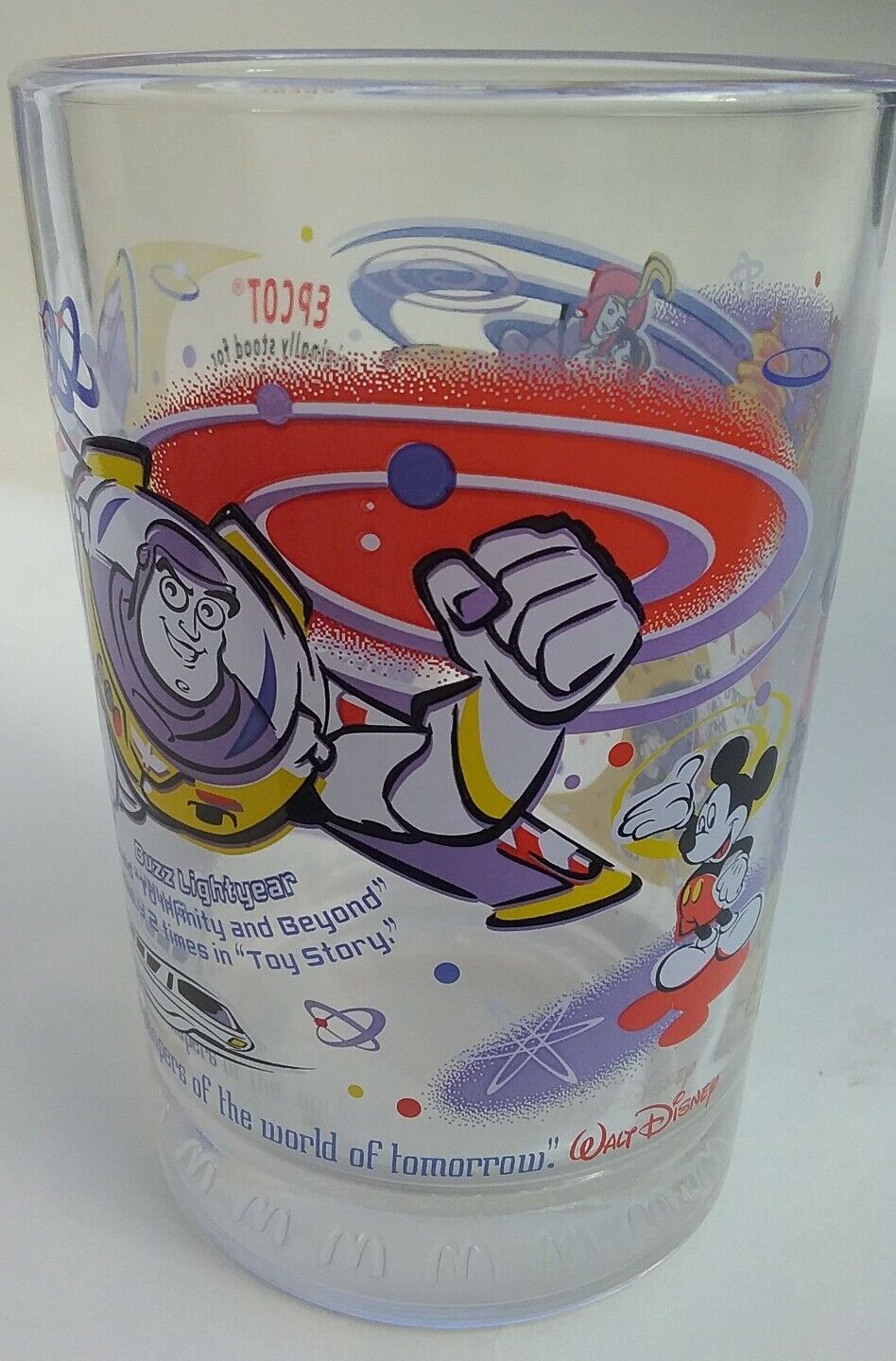 McDonald\'s 100 Years Of Magic Disney Glass Cup Buzz Lightyear Epcot Belle Mickey