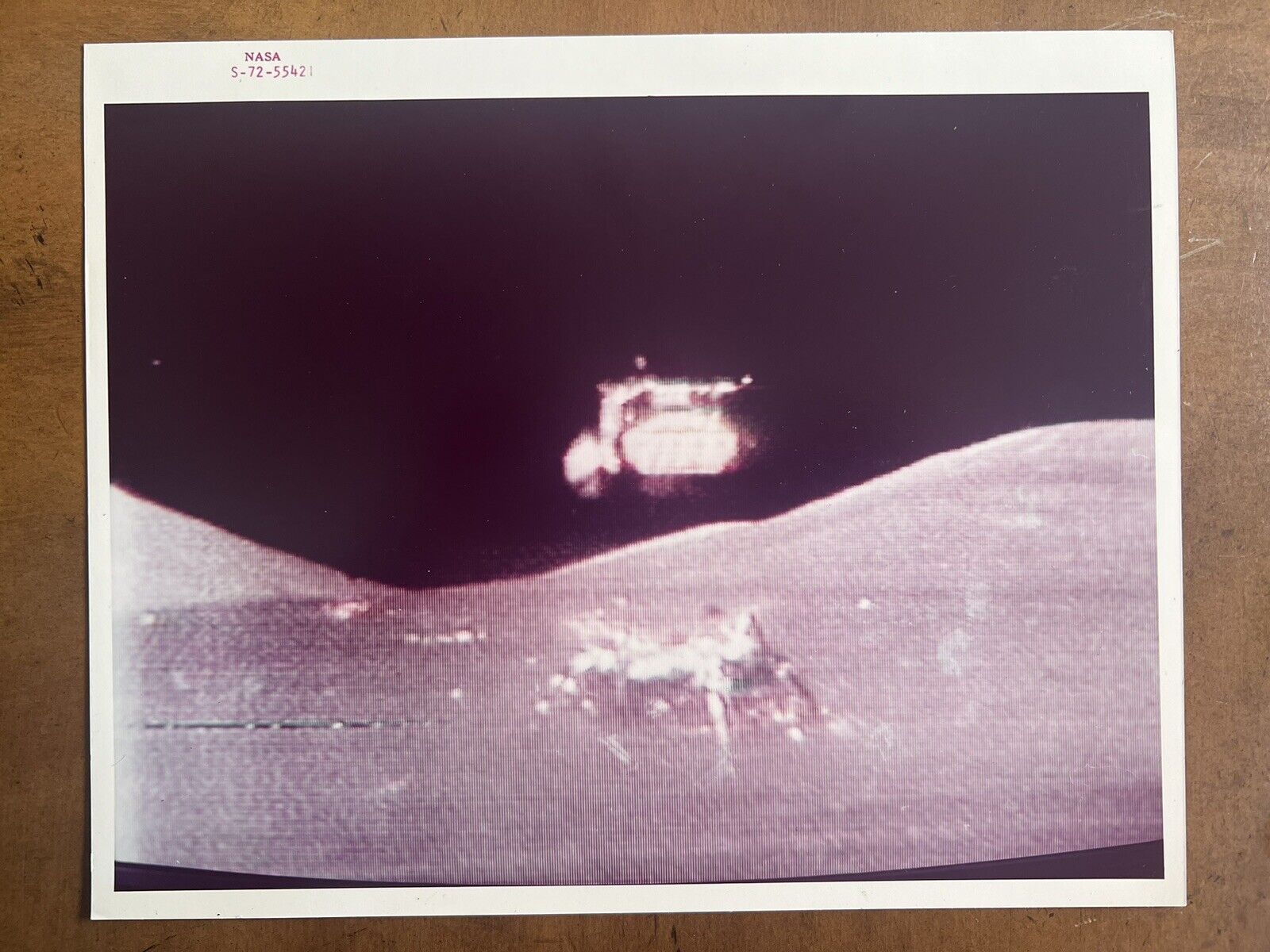 NASA Kodak Photo Red Number - S-72-55421 Apollo 17 TV Picture/LM Liftoff