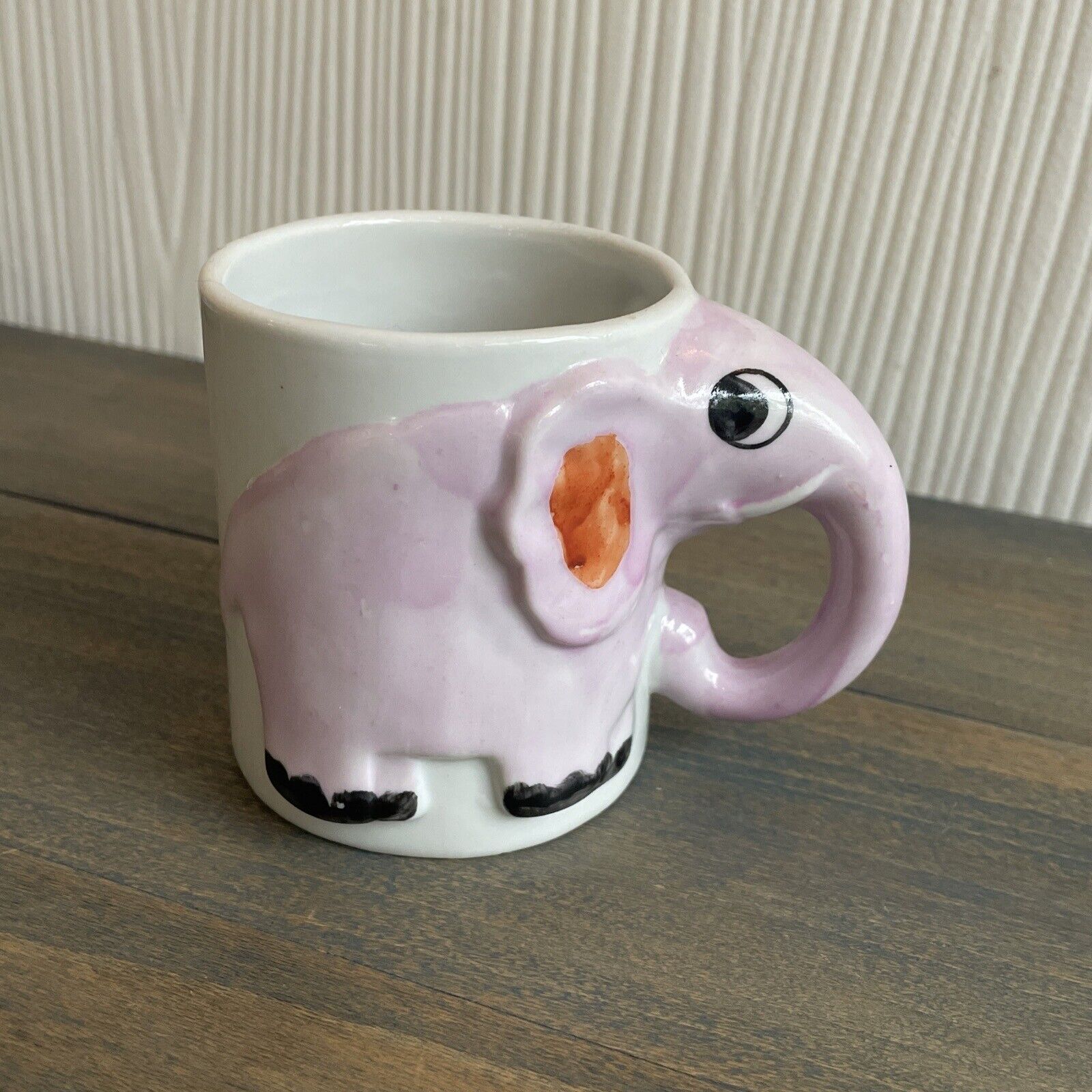 Vintage 3” Hand painted Children\'s 3D Elephant Mug Kids Cup 1970s (C6)