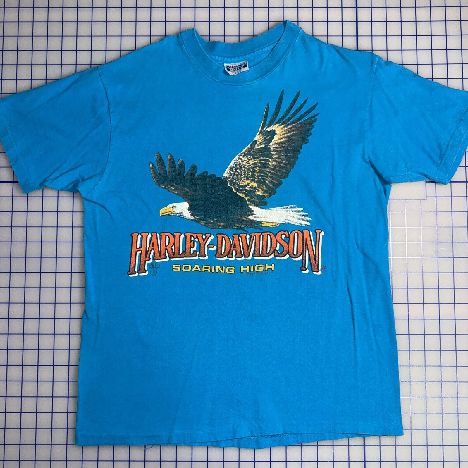 Vintage HARLEY DAVIDSON Soaring High T Shirt Large Single Stitch Eagle 1989 USA