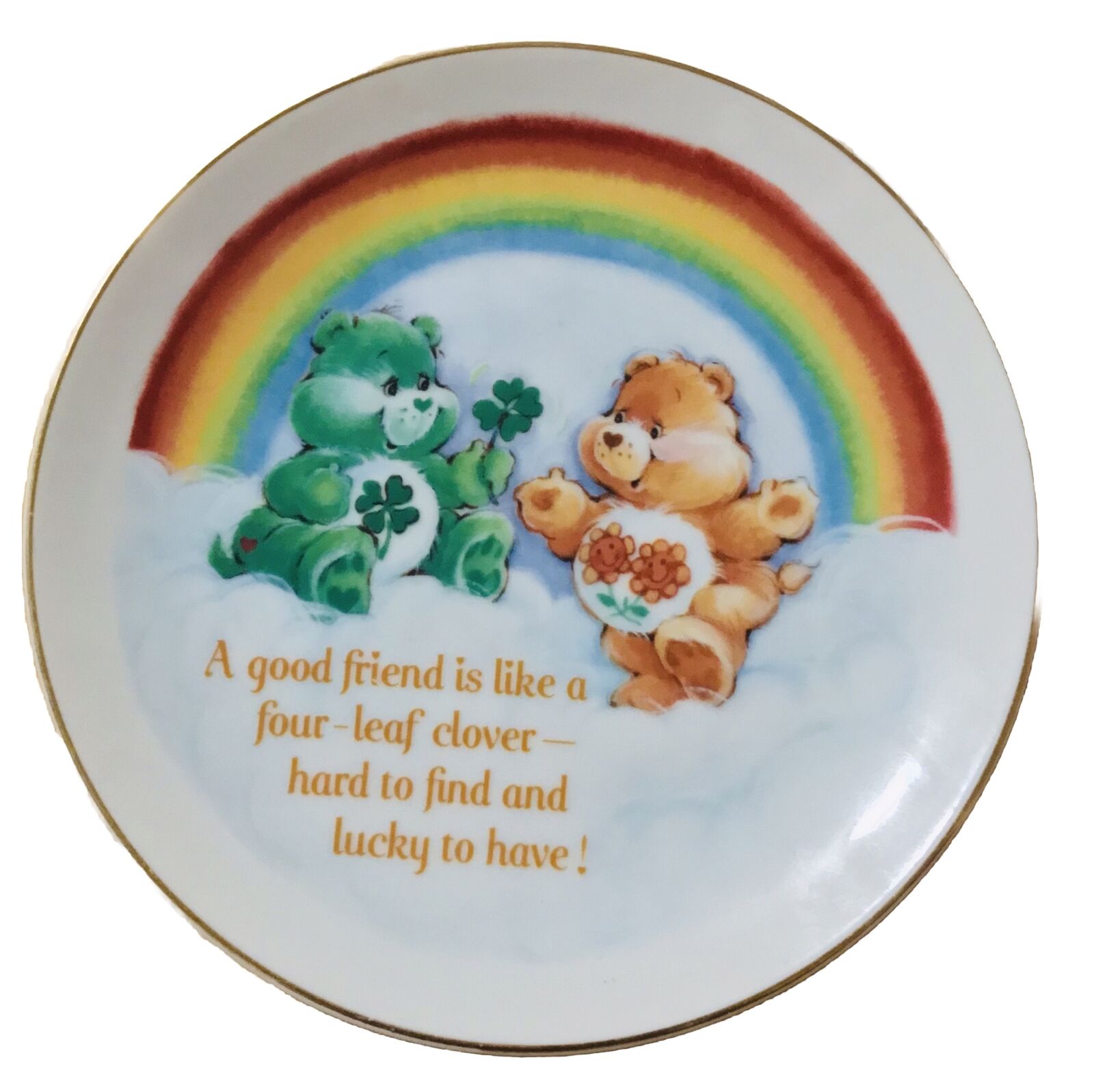 Vintage Care Bears Lasting Memories Collector Plate Good Luck And Friend Bear