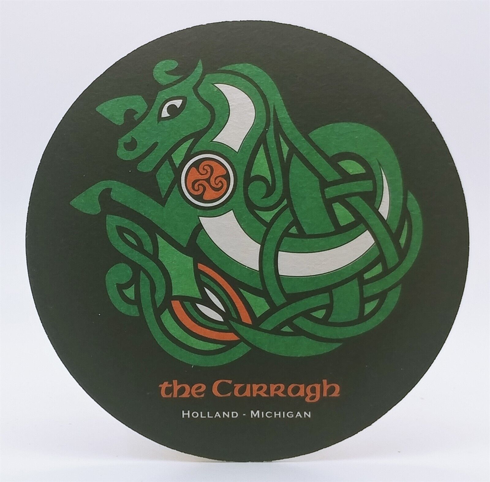 The Curragh Traditional Irish Pub Beer Coaster Holland Michigan--R457