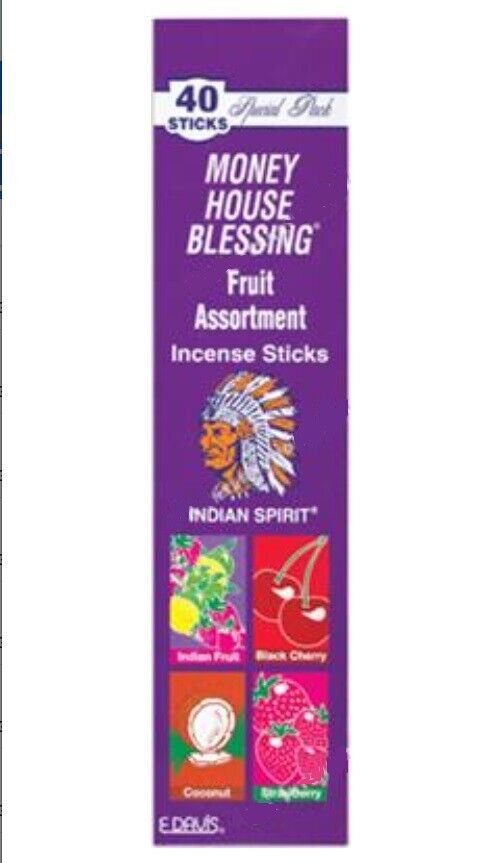 MONEY HOUSE BLESSING (FRUIT ASSORTMENT), INDIAN SPIRIT (1 pack of 40 Sticks)