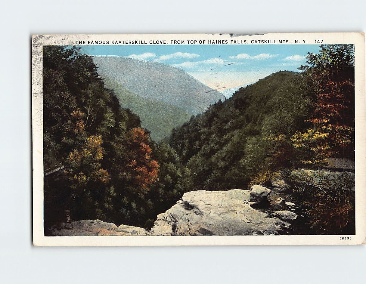 Postcard Kaaterskill Clove from Top of Haines Falls Catskill Mts. New York USA