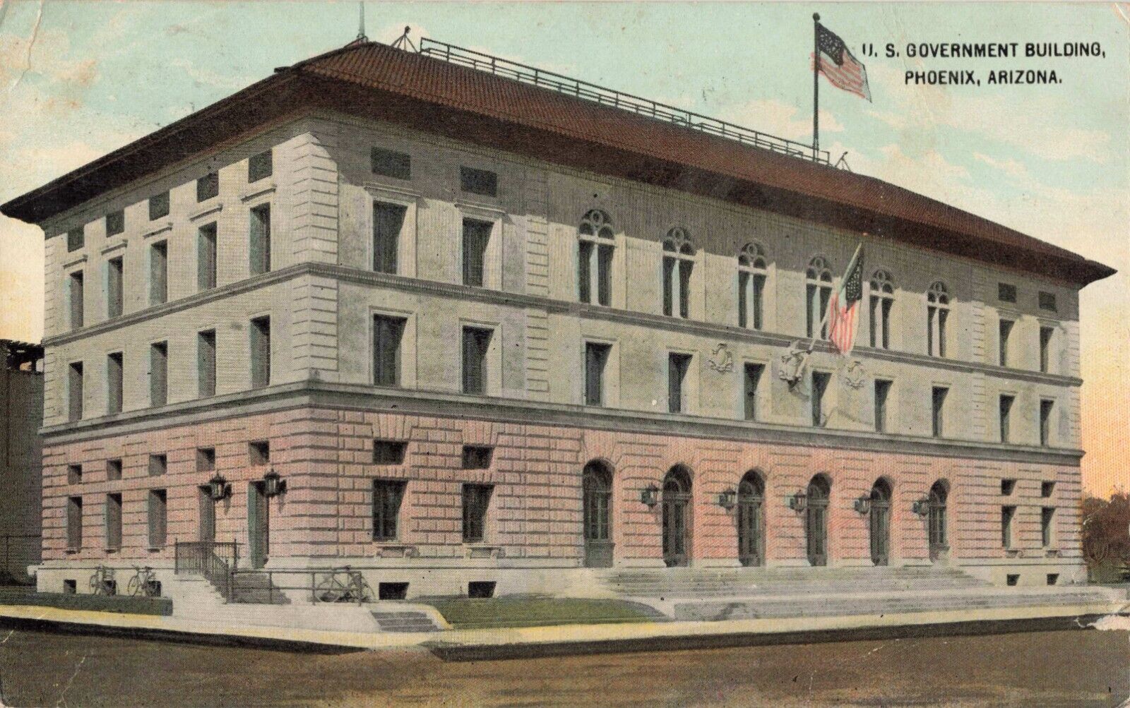 Phoenix AZ Arizona, U.S. Government Building, Vintage Postcard