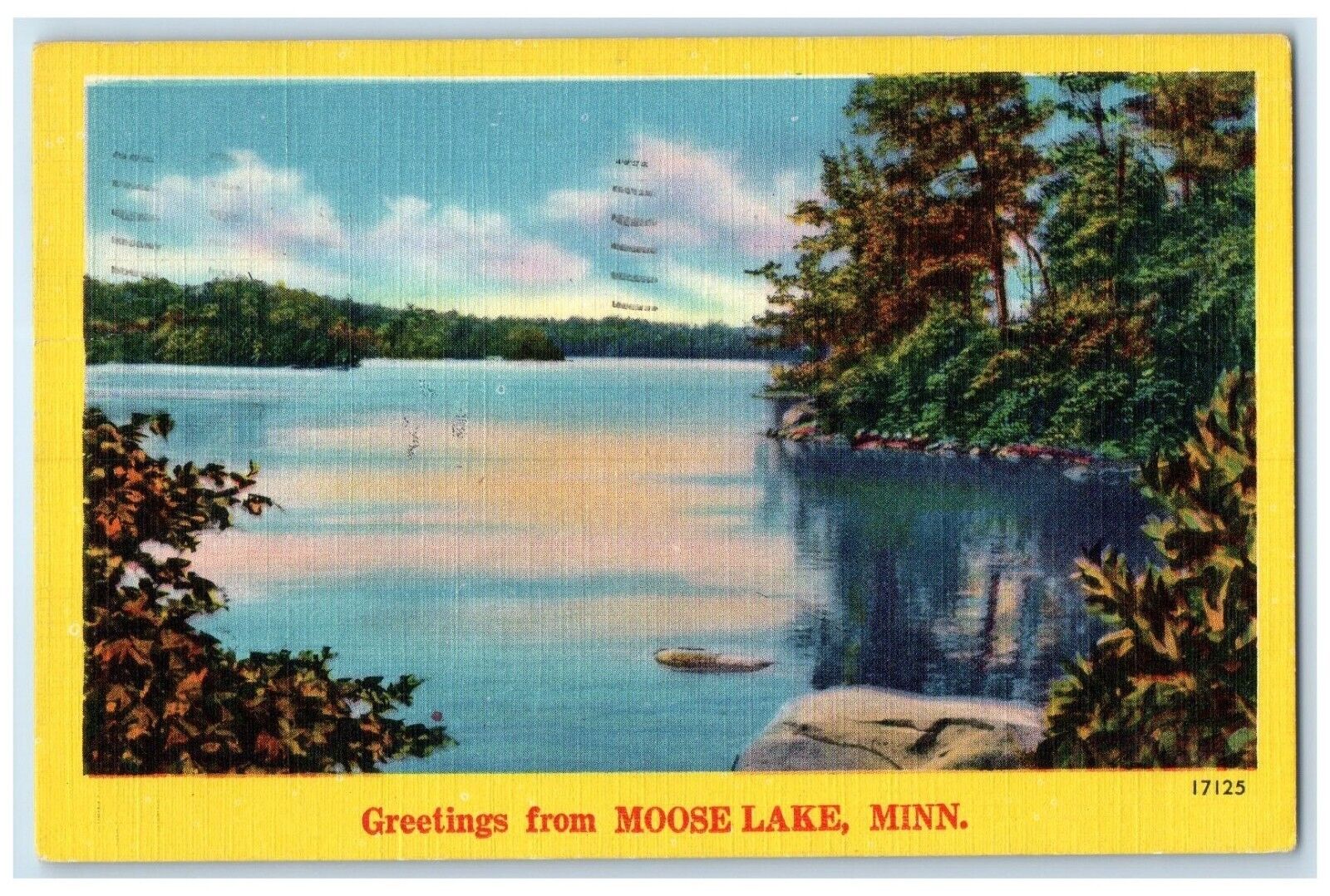 1952 Greetings Exterior River Moose Lake Minnesota MN Vintage Antique Postcard