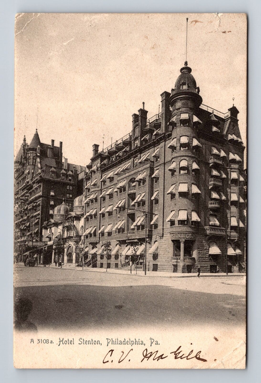 Philadelphia PA-Pennsylvania, Hotel Stenton, Advertise, Vintage c1907 Postcard