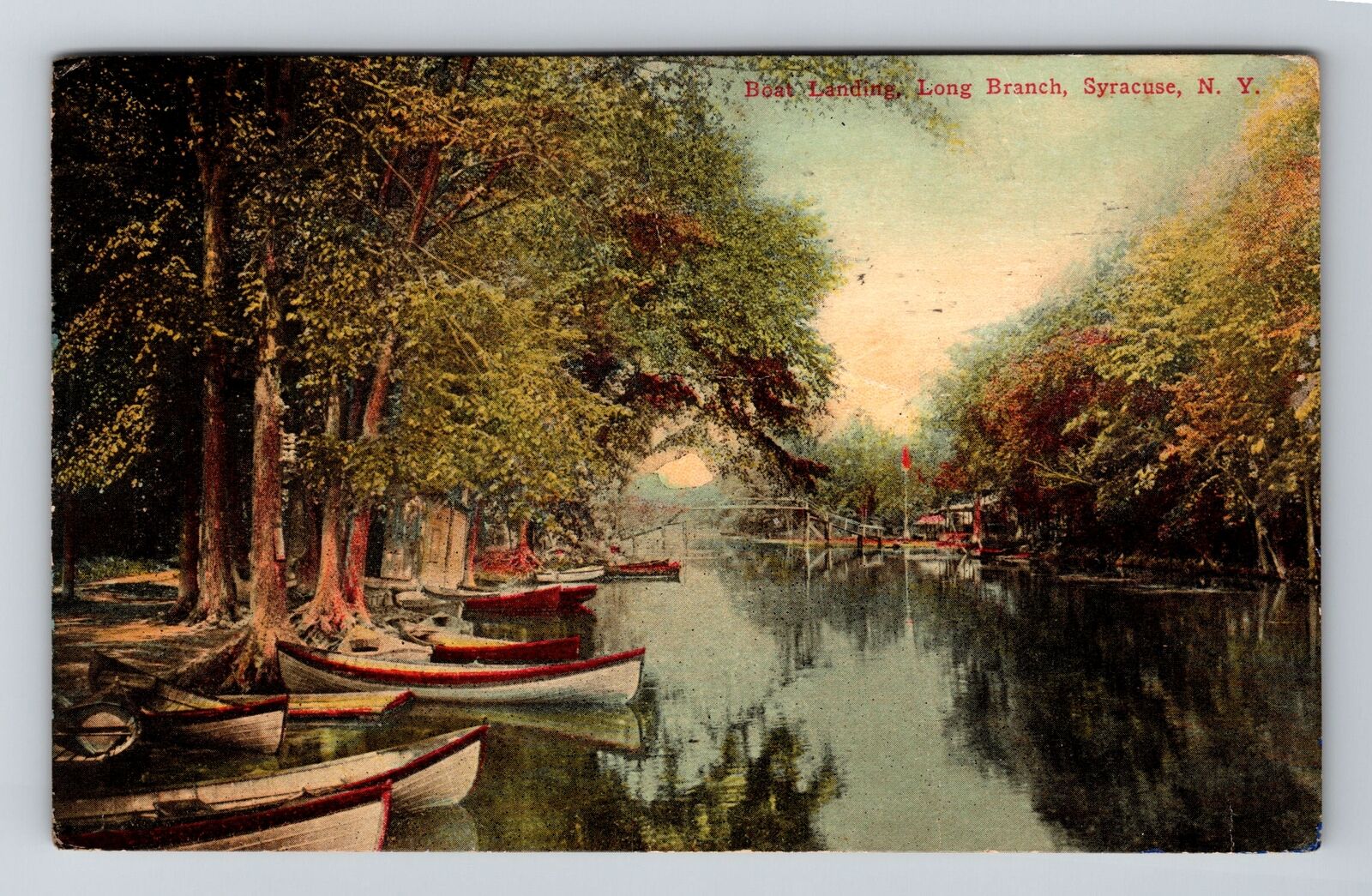 Syracuse NY-New York, Long Branch Boat Landing, c1912 Vintage Souvenir Postcard