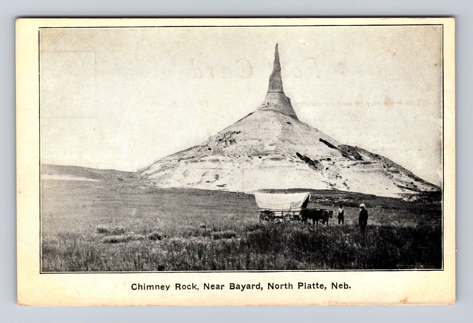 North Platte NE-Nebraska, Chimney Rock, Antique Vintage Souvenir Postcard