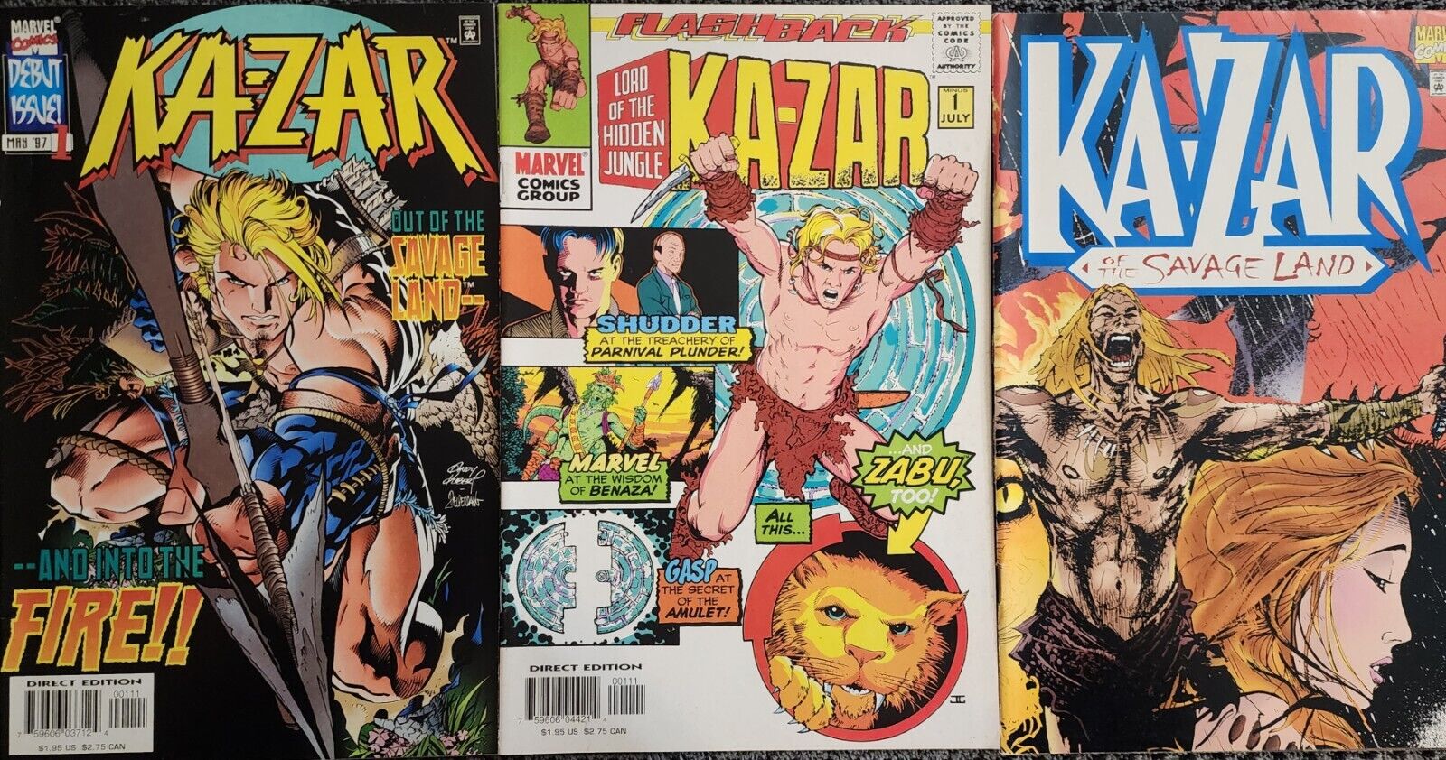 Ka-zar The Savage #1, 1 Marvel Comic Book Lot/Set Vol. 1, Vol. 2 KEY 1997 