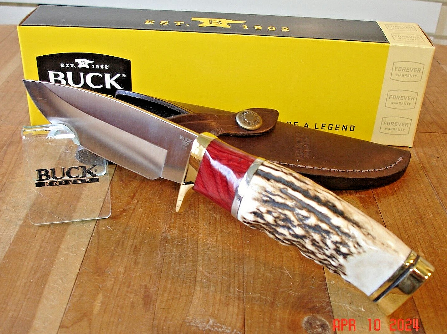 JOE HOUSER CUSTOM BUCK KNIFE 192 VANGUARD BOS S30V BLADE ELK ANTLER HANDLE