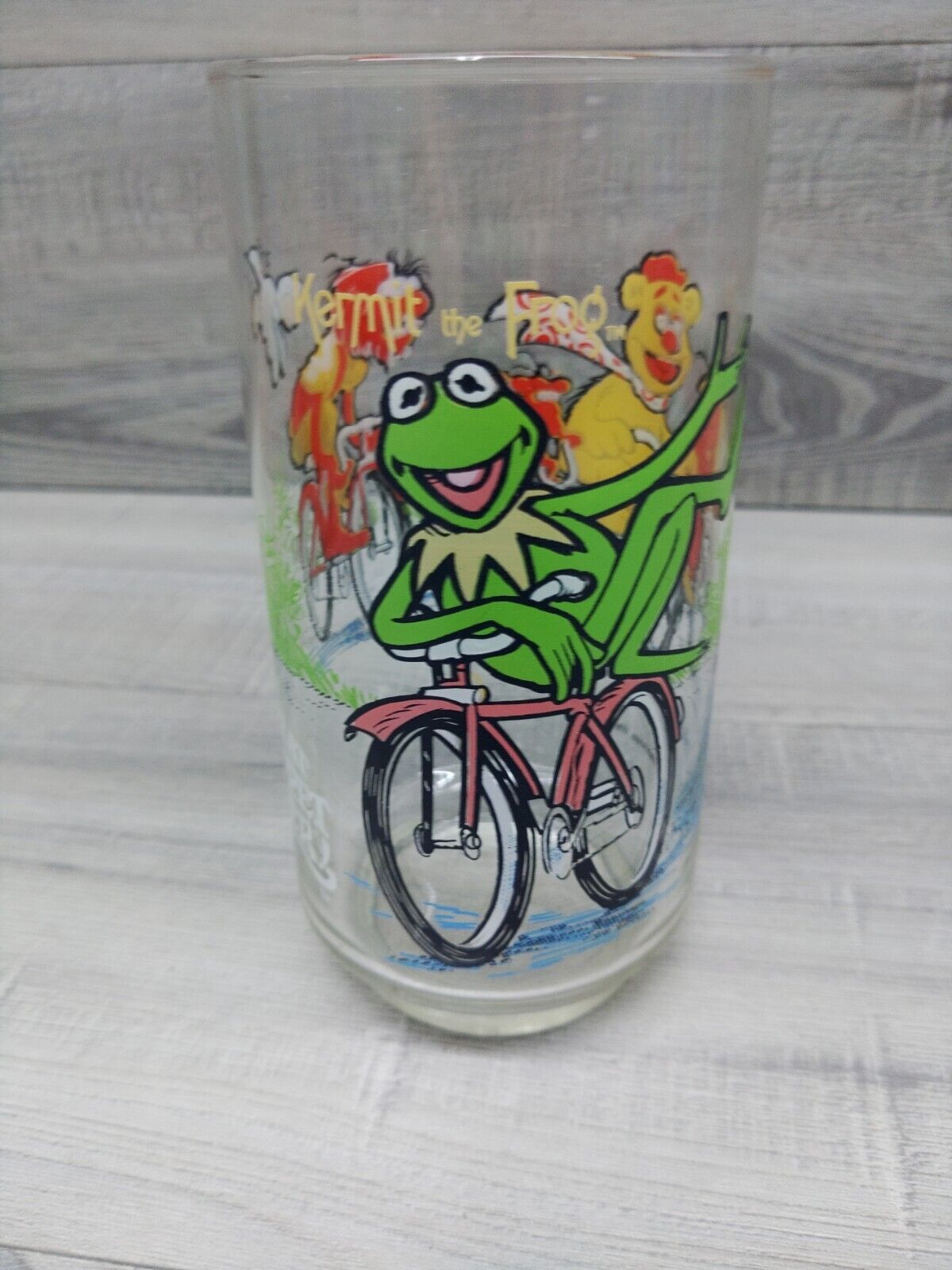 1981 Mcdonald\'s The Great Muppet Caper Kermit On Bicycle Drinking Glass