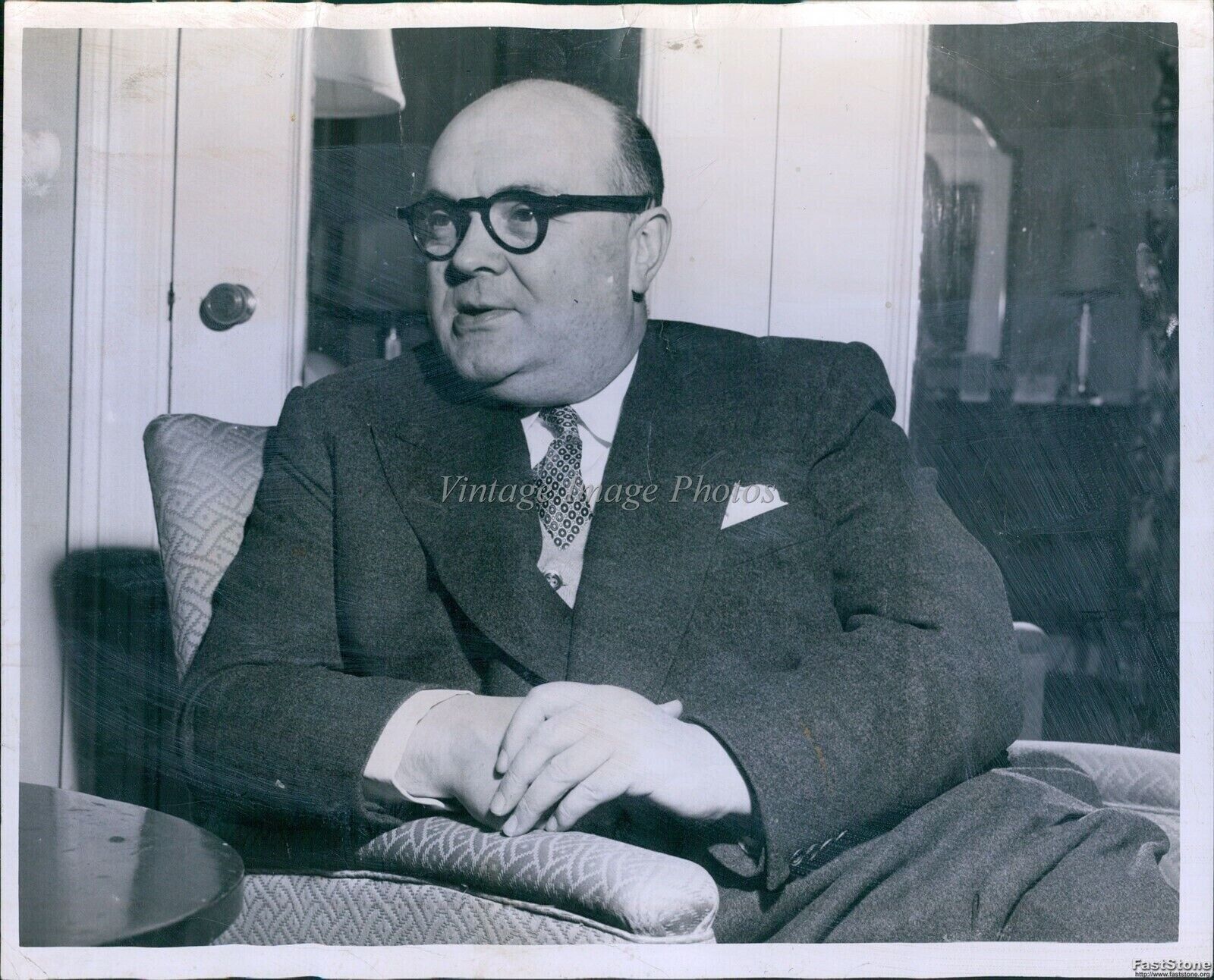 1956 Sec\'Y Gen North Atlantic Treaty Org Paul-Henri Spaak Politics 8X10 Photo
