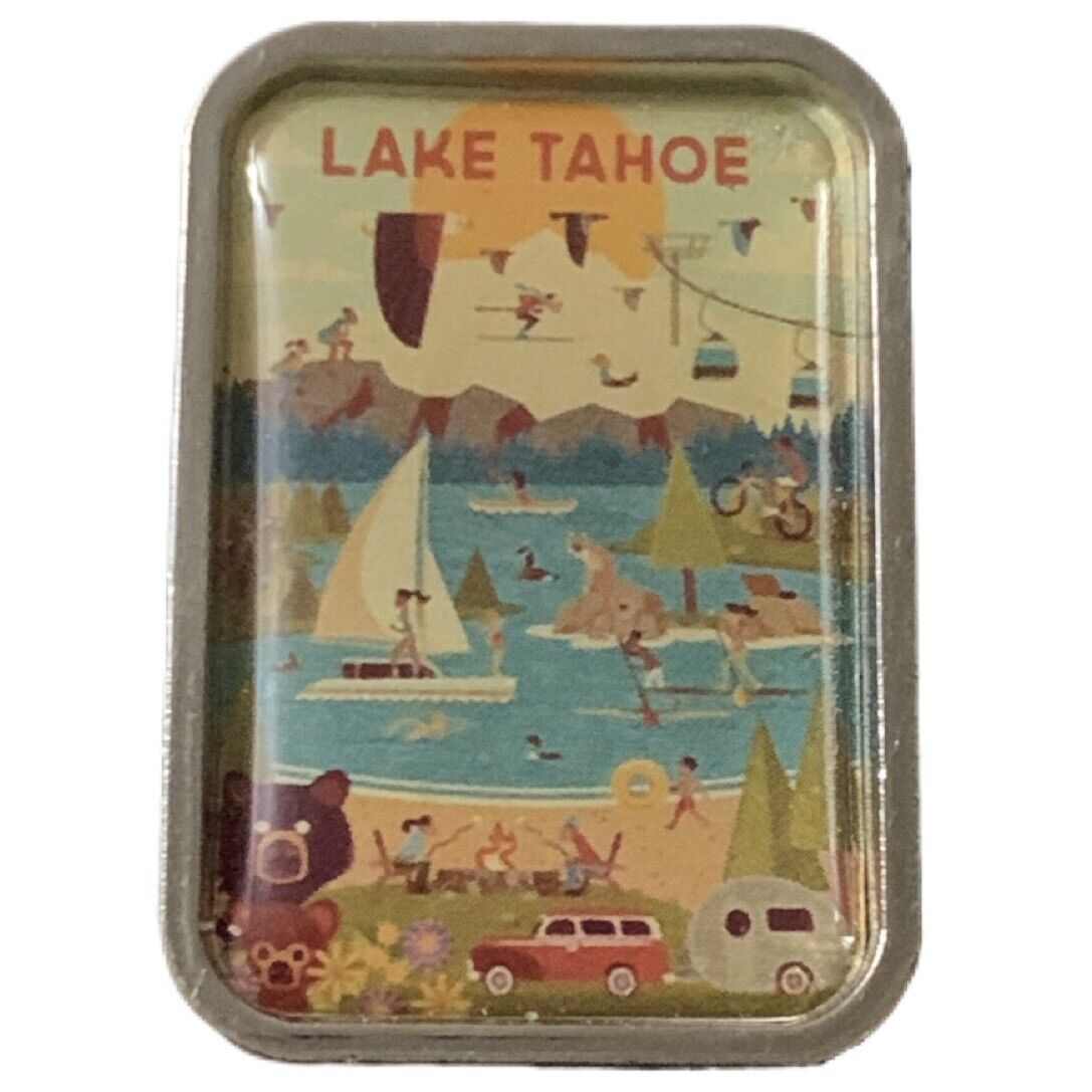 Lake Tahoe Skiing Swimming Camping Scenic Travel Souvenir Pin