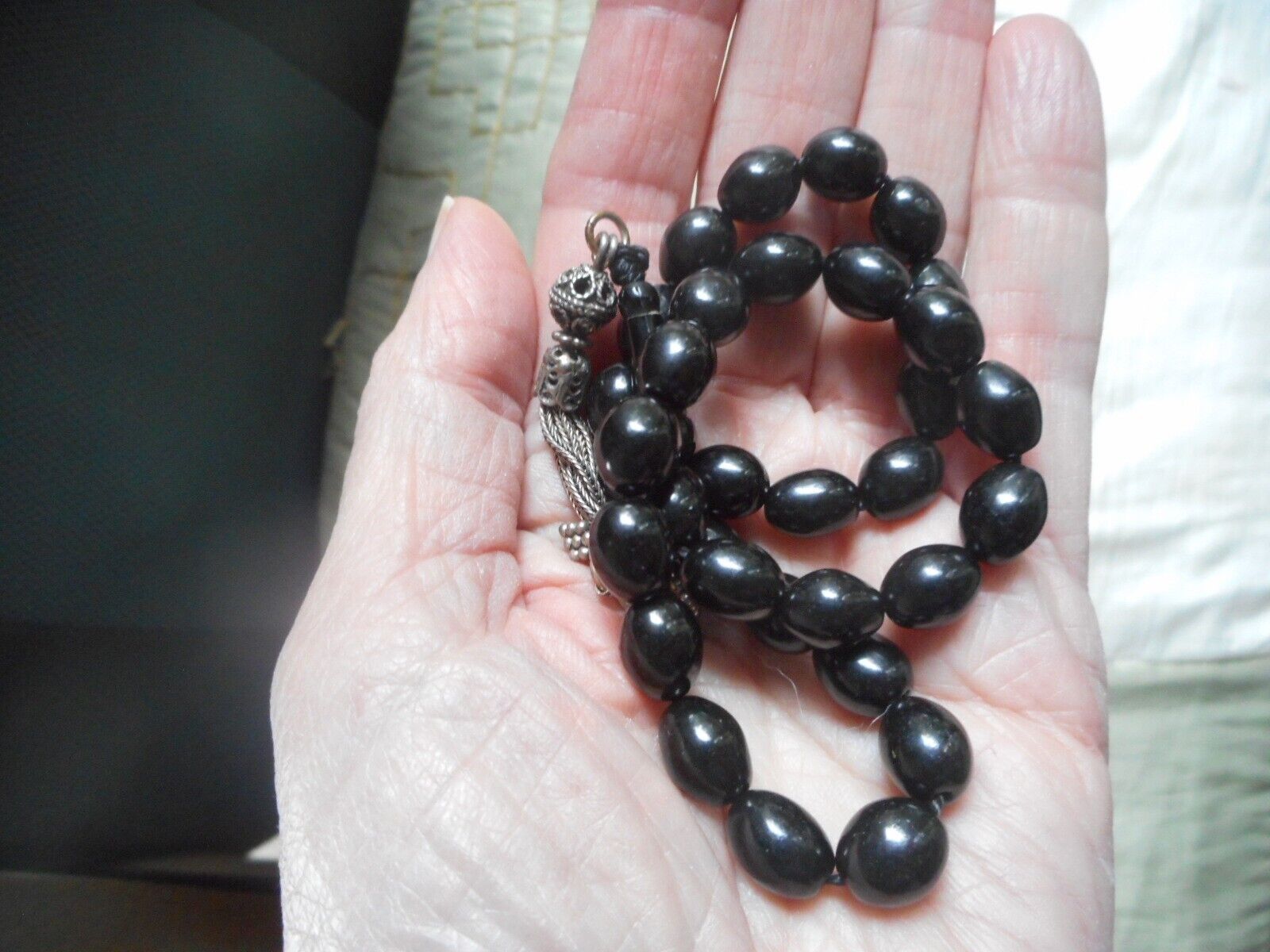 RARE Antique Islamic 33 Prayer Beads Natural hand carved Whitby jet