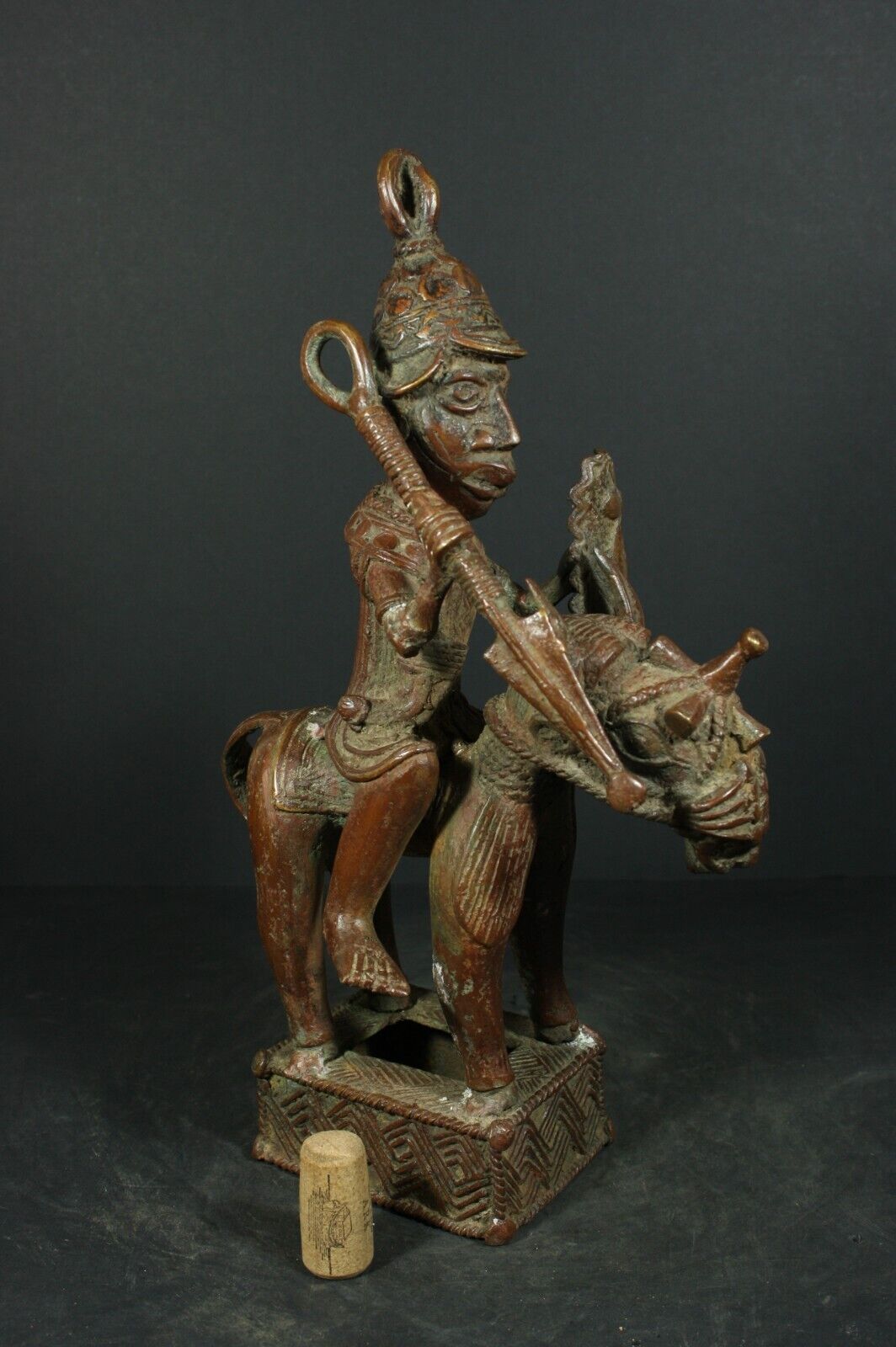 African BENIN Bronze Cavalier, Warrior Horserider - Nigeria, TRIBAL ART CRAFTS