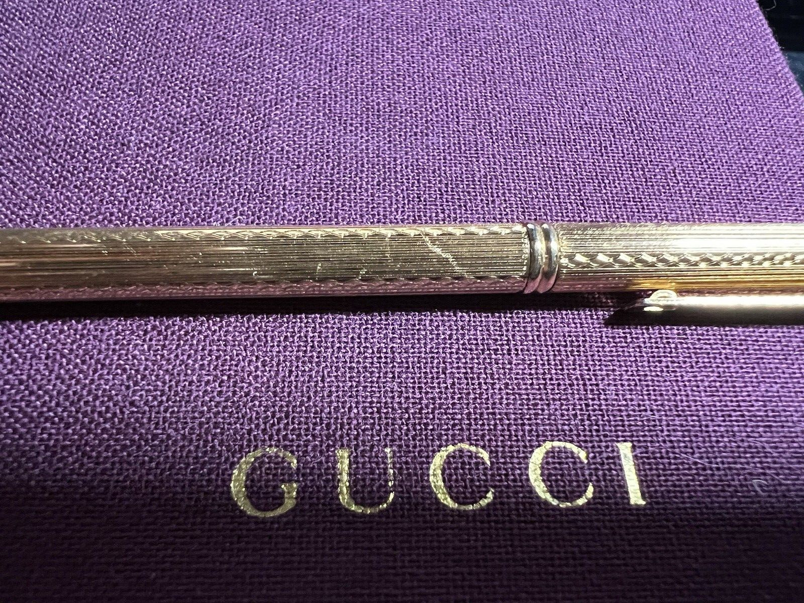 Gucci Pen Sphere Gold Guillocchè Mini Purse Rare Vintage