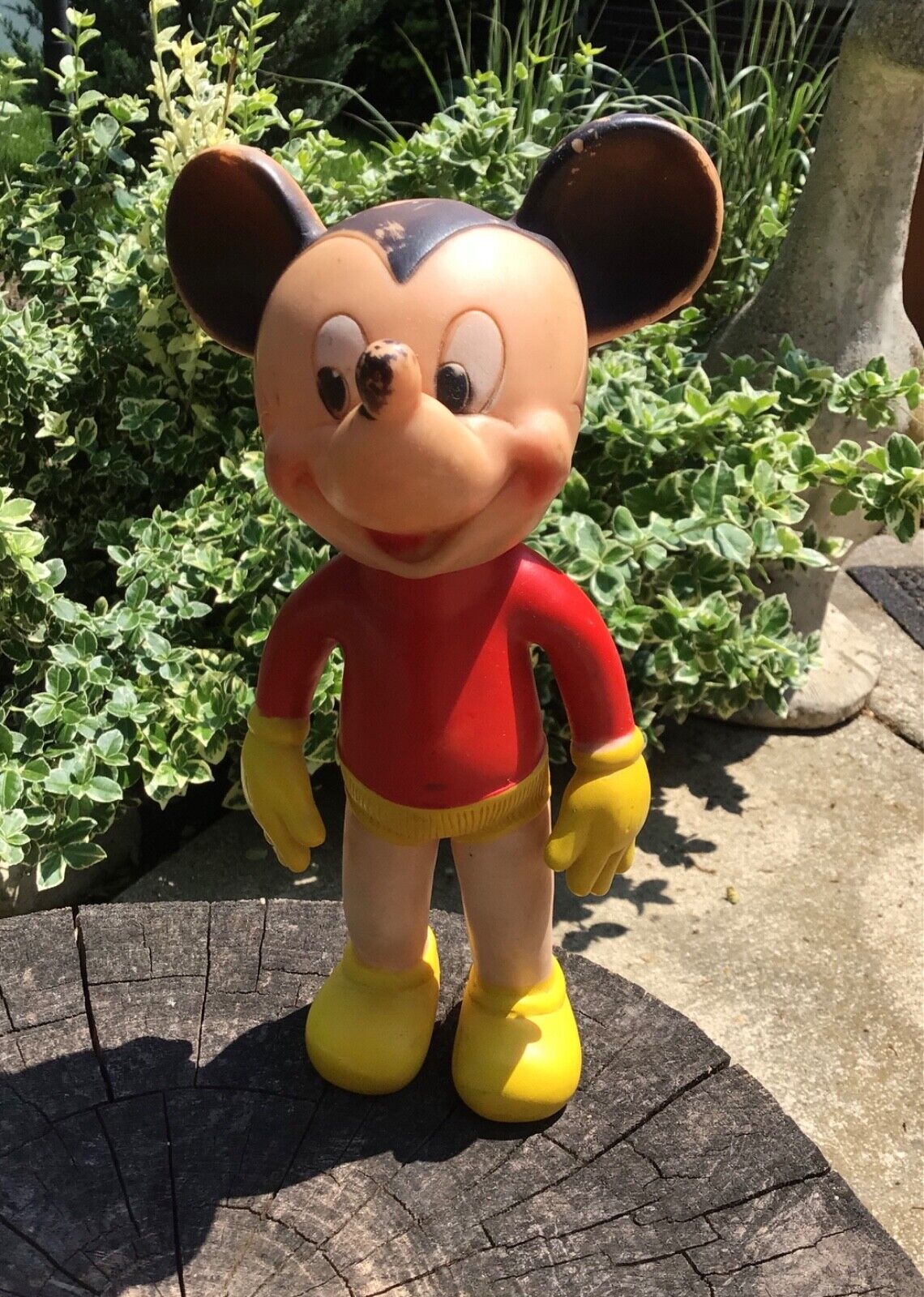 Vintage Mickey Mouse Squeaky Toy Figure 8” - The Sun Rubber Co. Walt Disney Prod