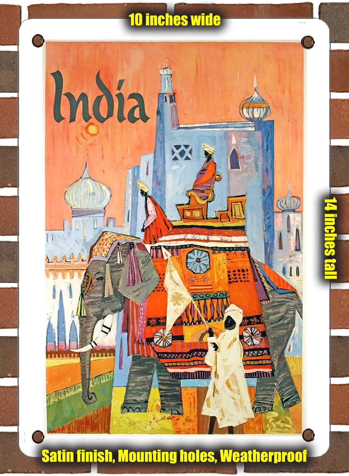 METAL SIGN - 1960 India - 10x14 Inches